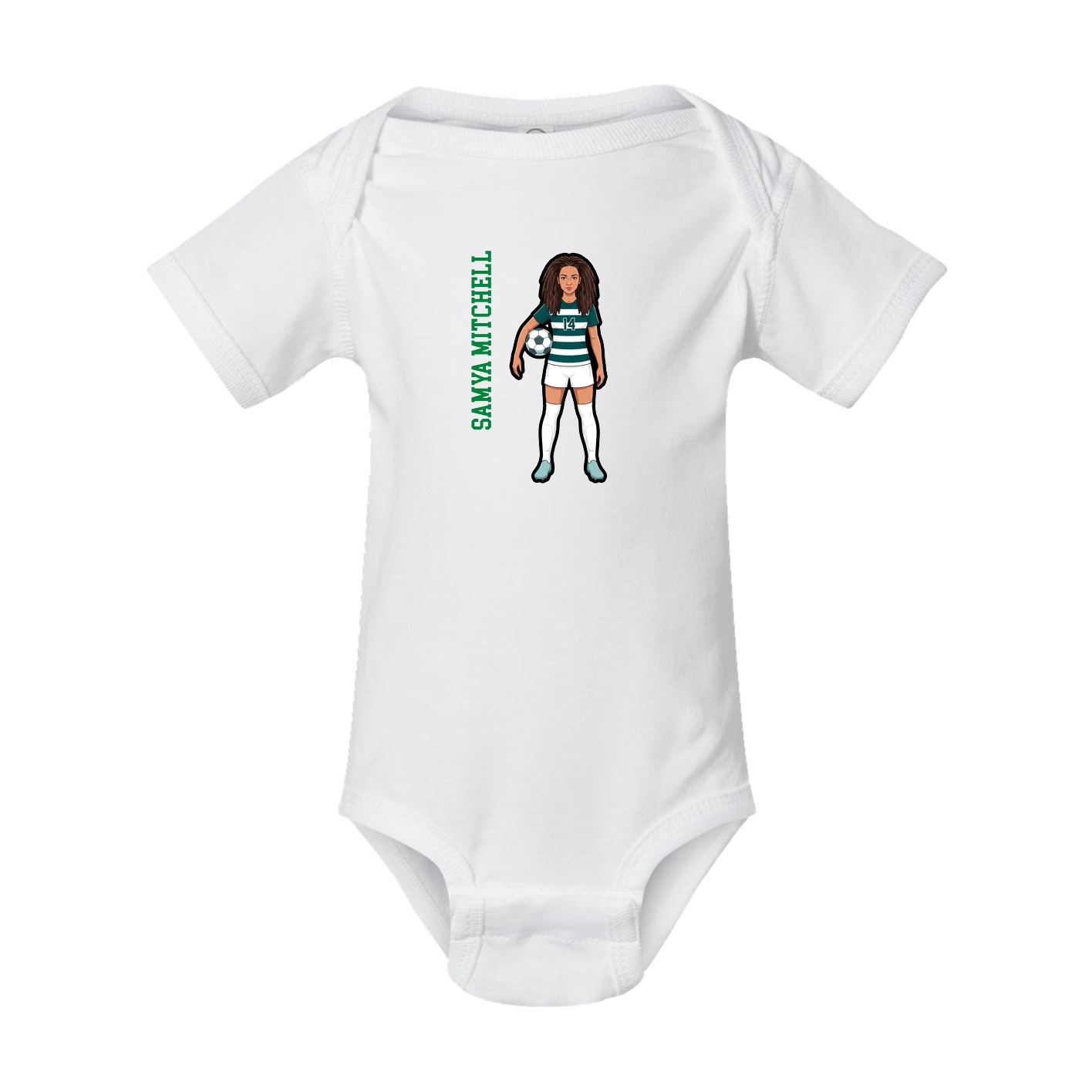 Baby Onesie — Name Vertical in White