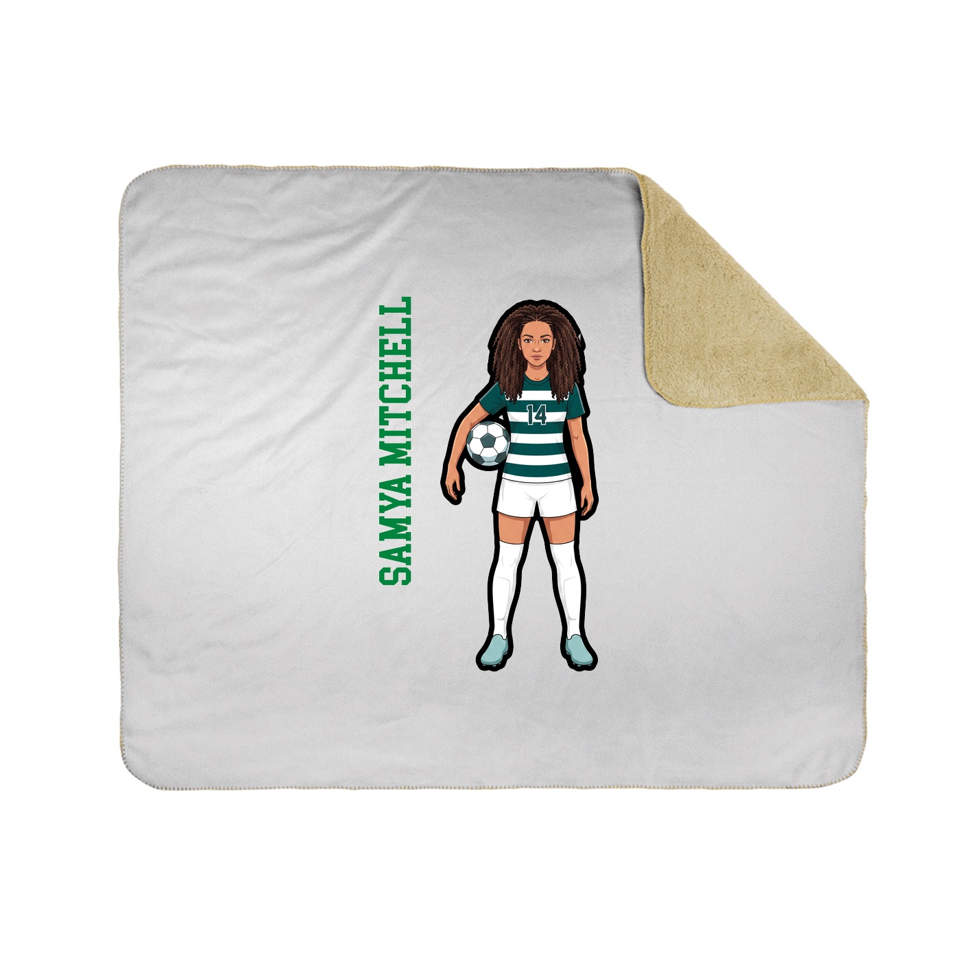 Throw Blanket — Name Vertical in White