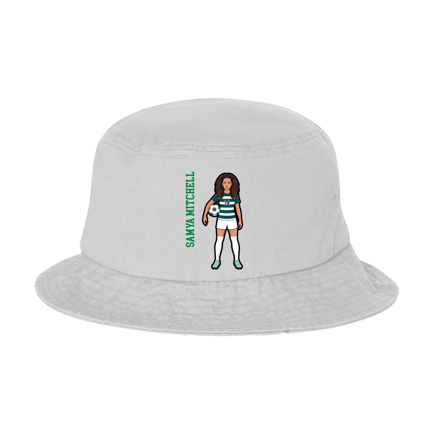 Bucket Cap — Name Vertical in White
