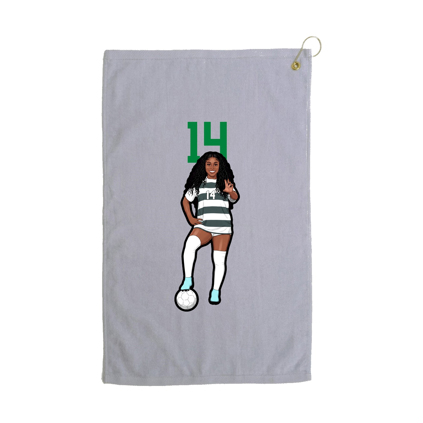 Golf Towel — Number Top in Grey
