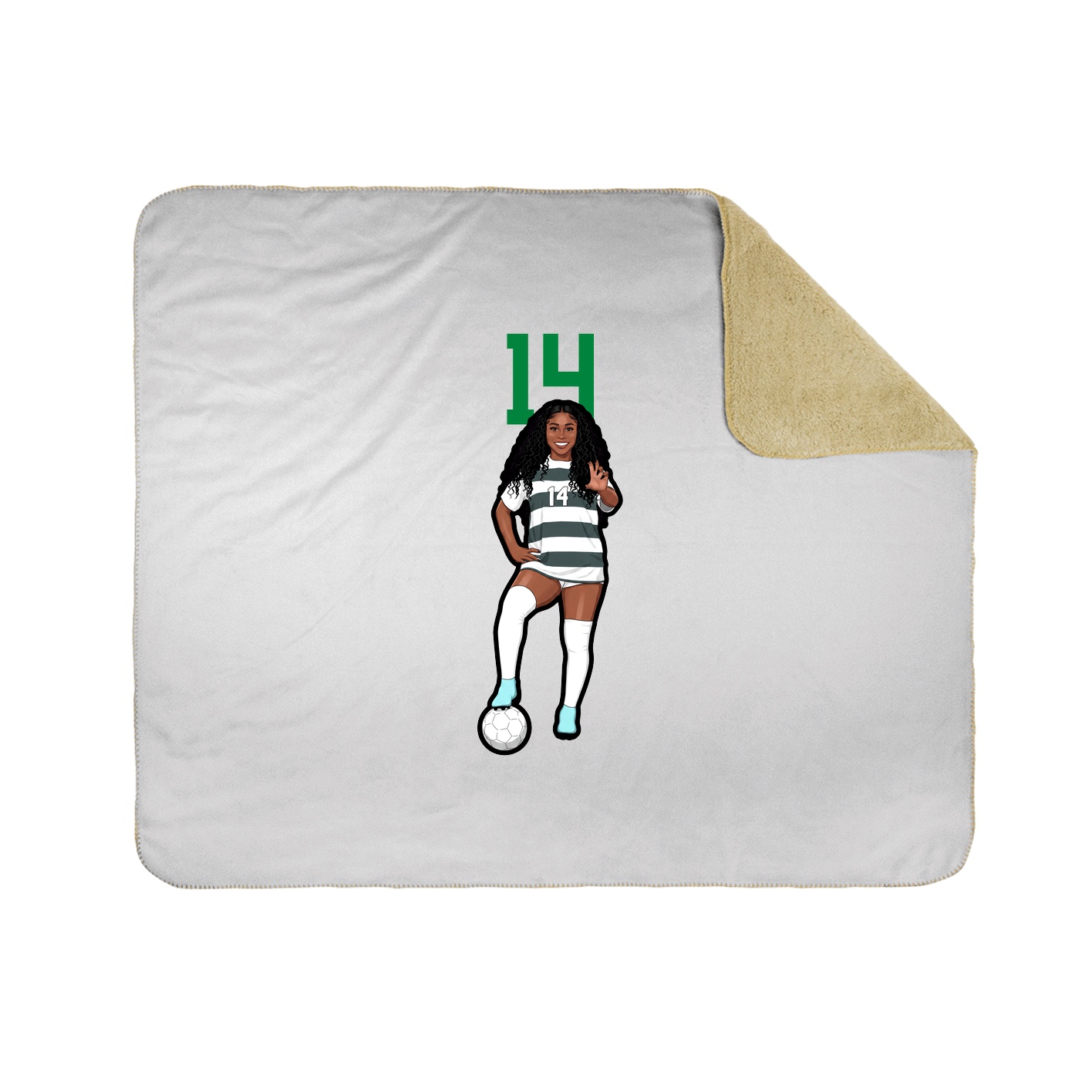 Throw Blanket — Number Top in White