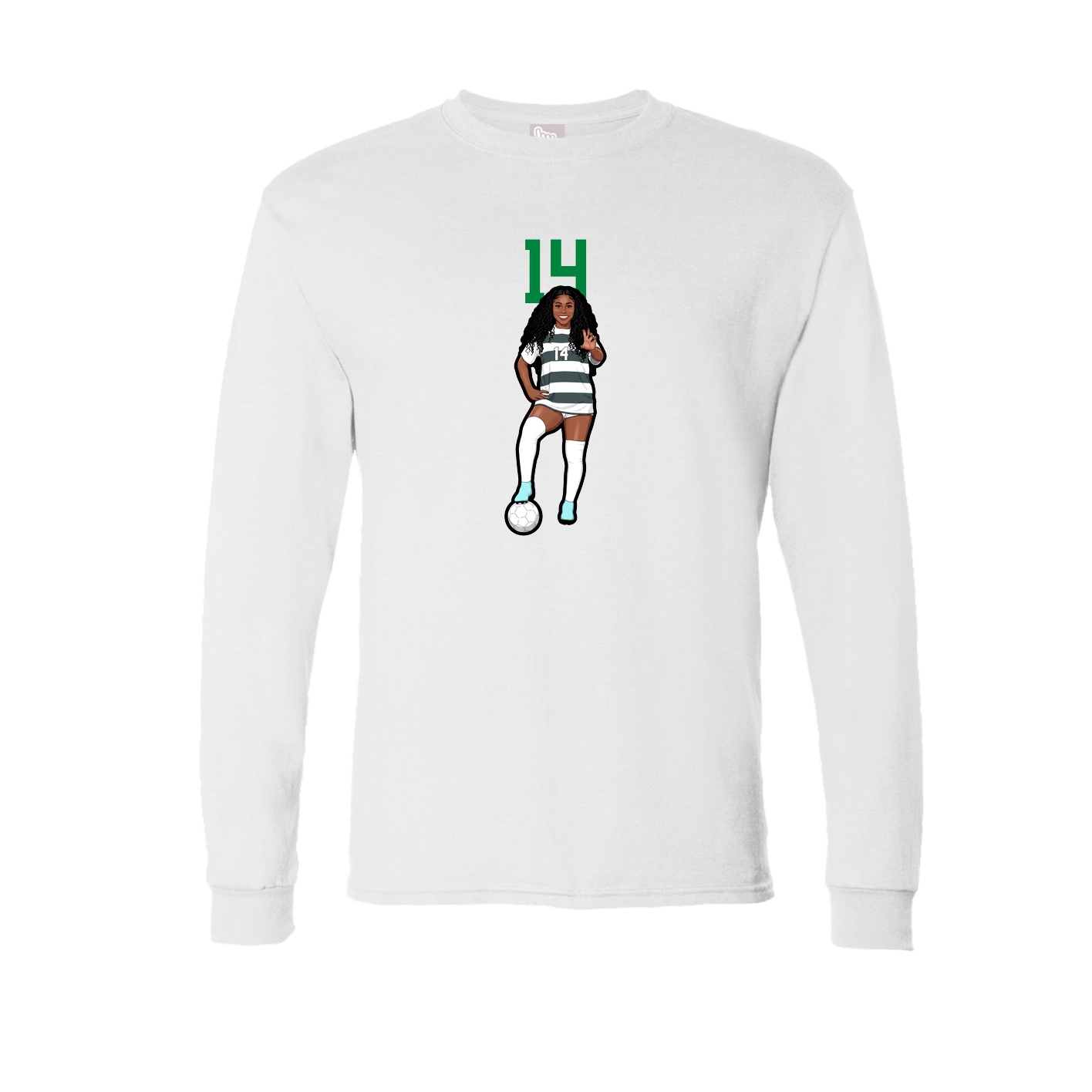 Long Sleeve Tee — Number Top in White