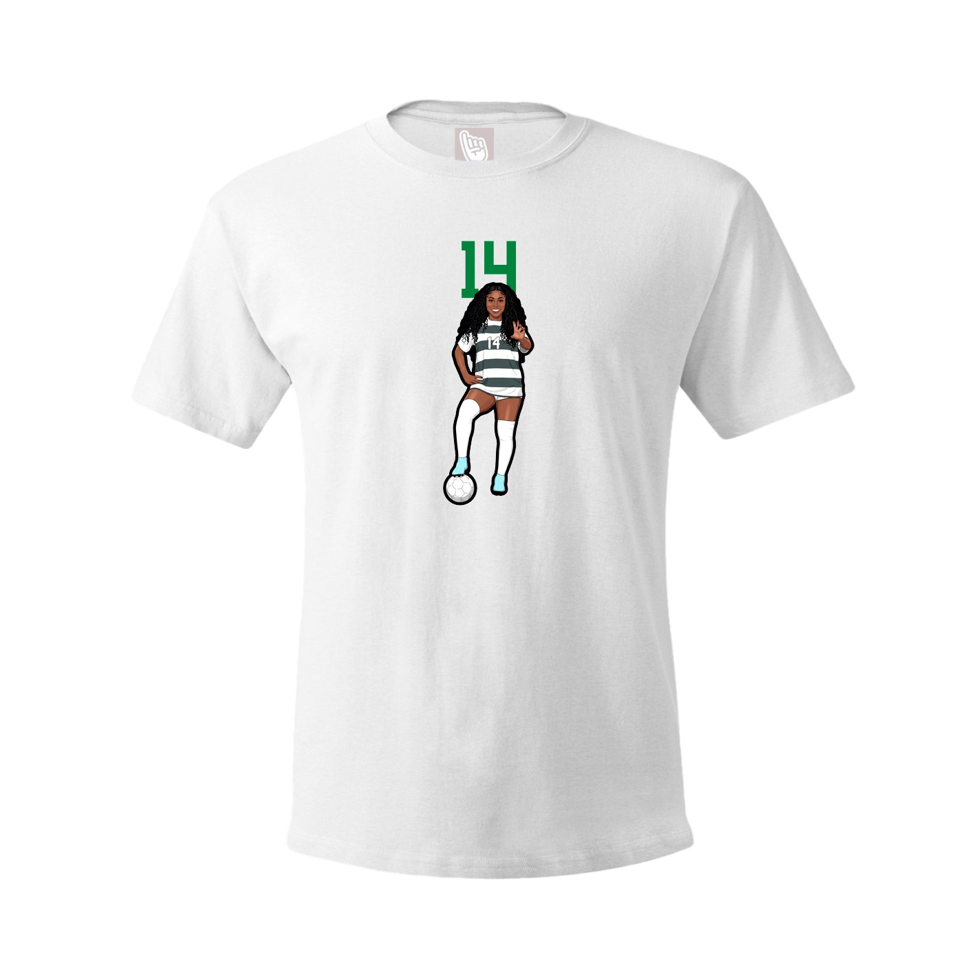 Youth Tee — Number Top in White