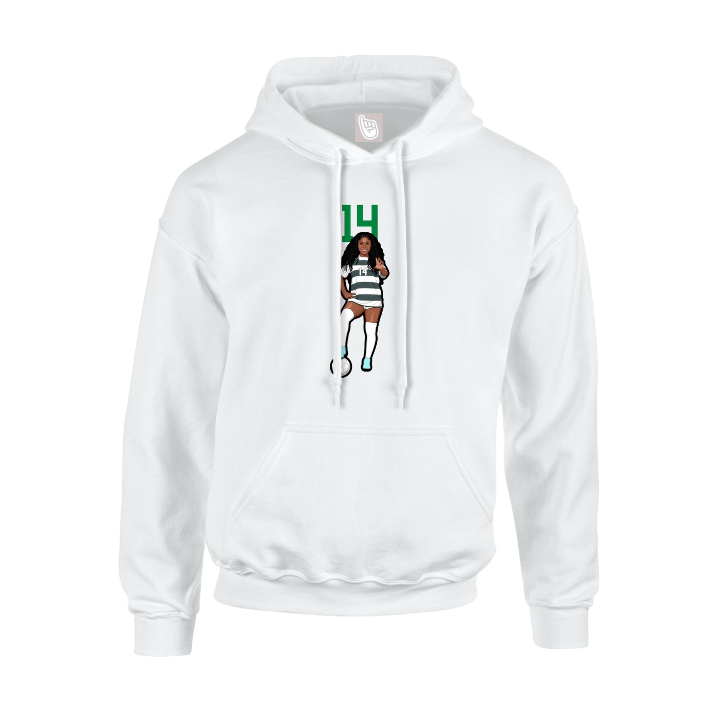 Hoodie — Number Top in White