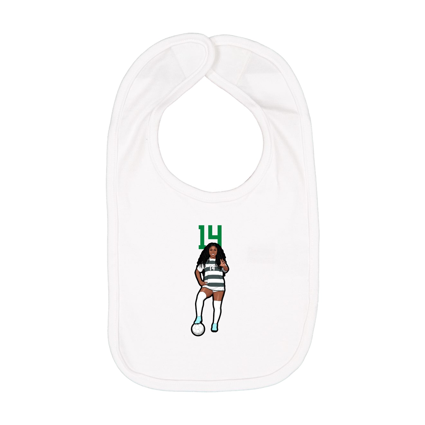 Infant Bib — Number Top in White
