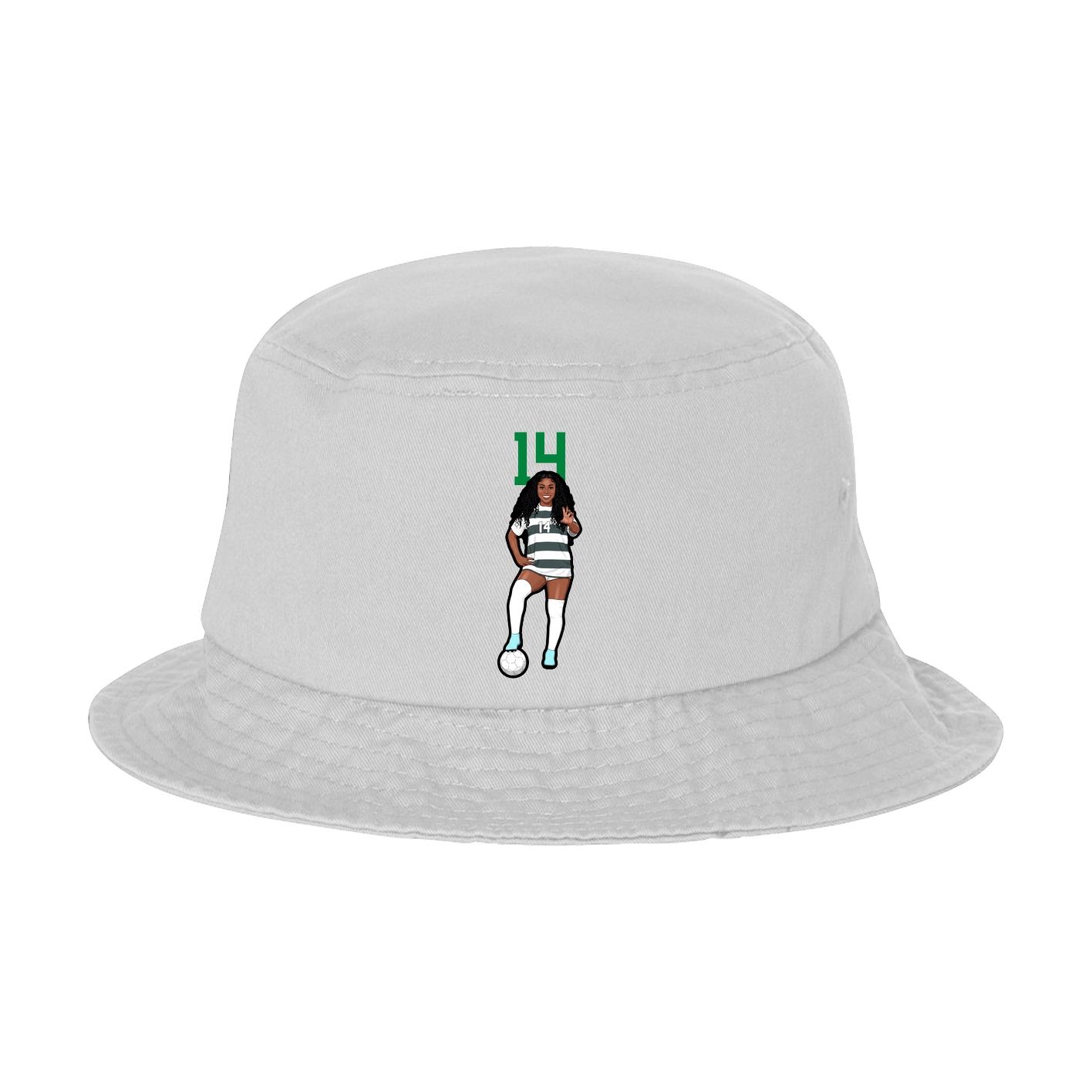 Bucket Cap — Number Top in White