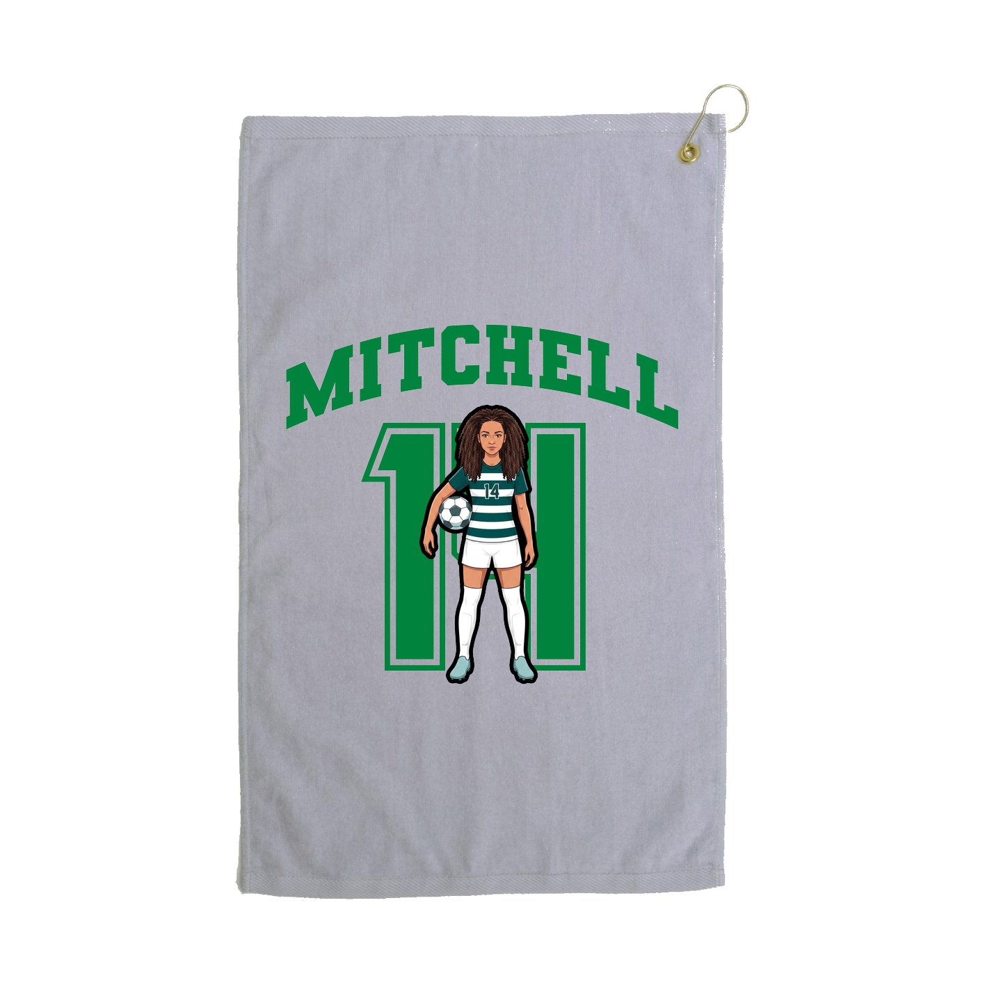 Golf Towel — Number in Grey