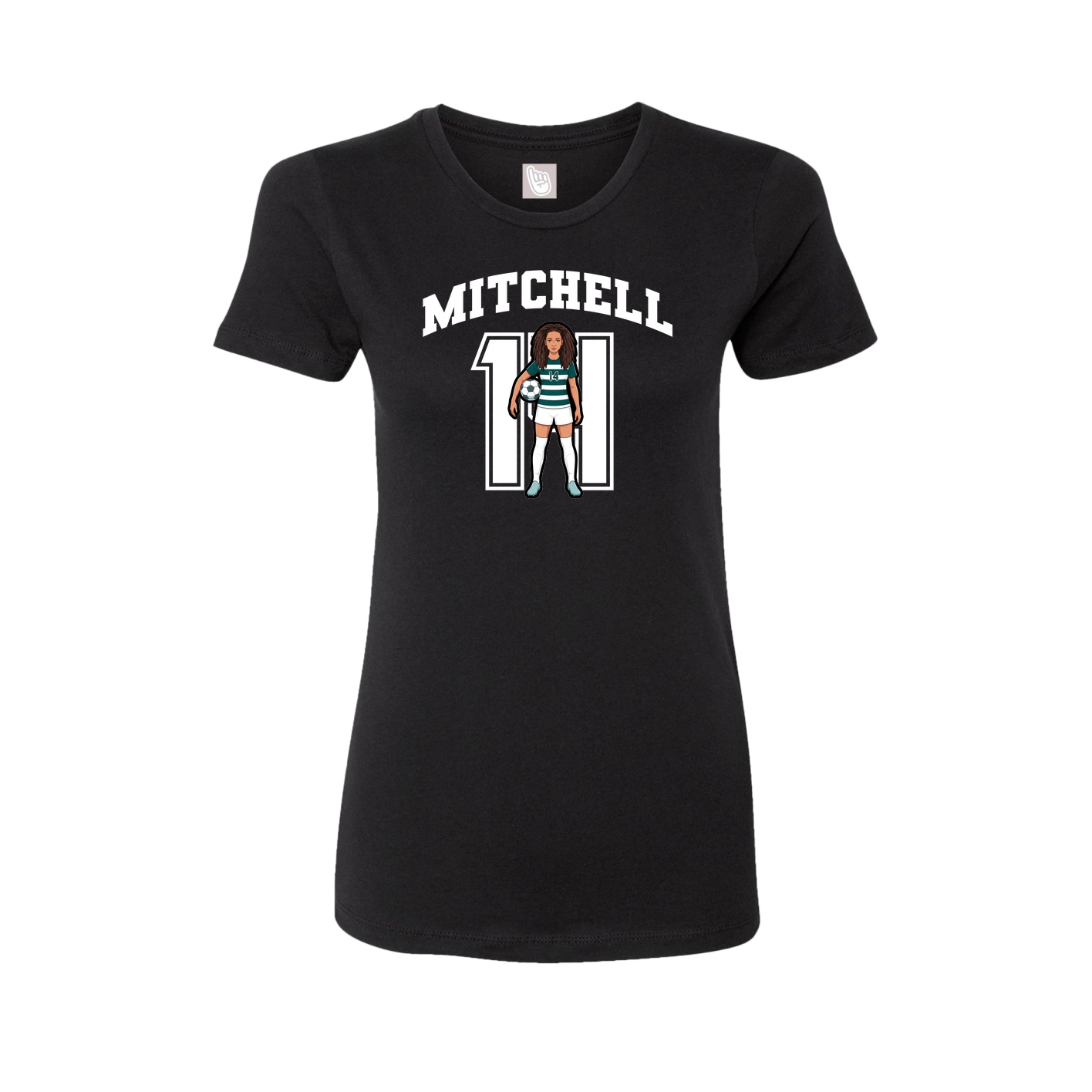 Fitted Women's Tee — Number in Black