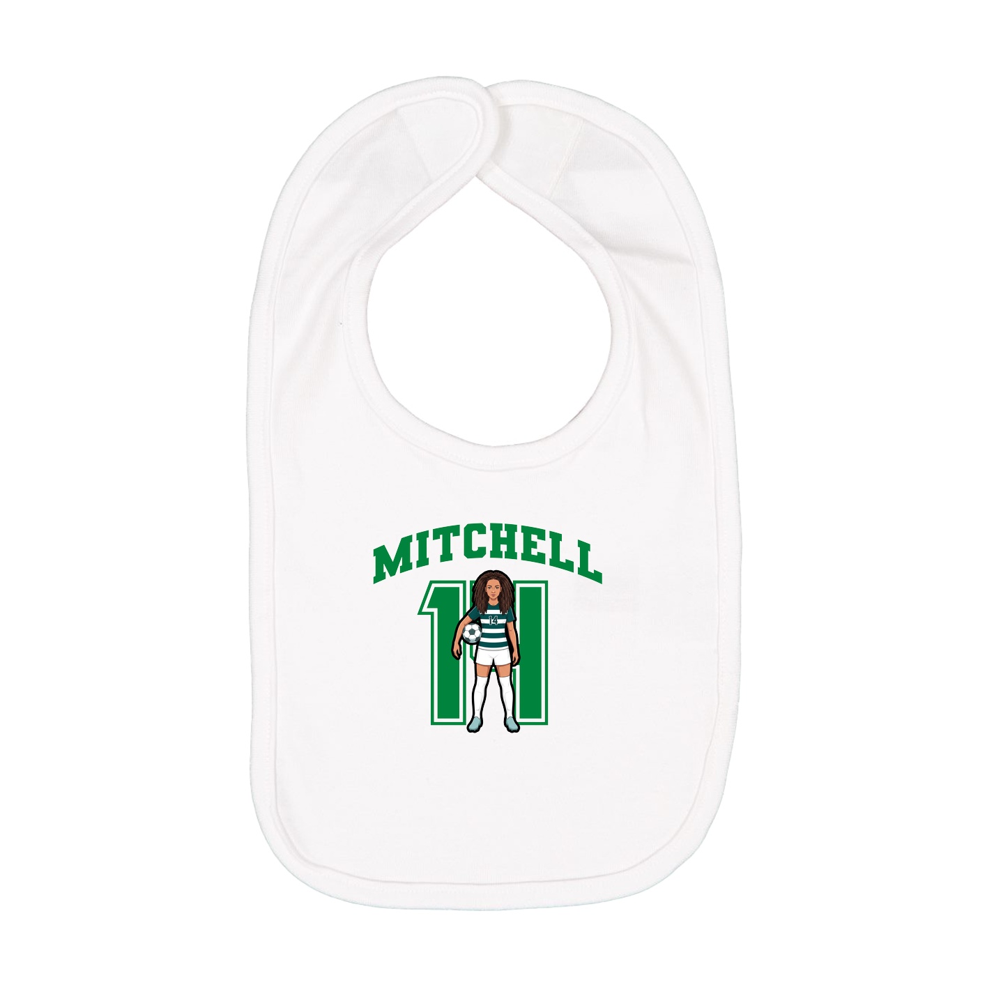 Infant Bib — Number in White