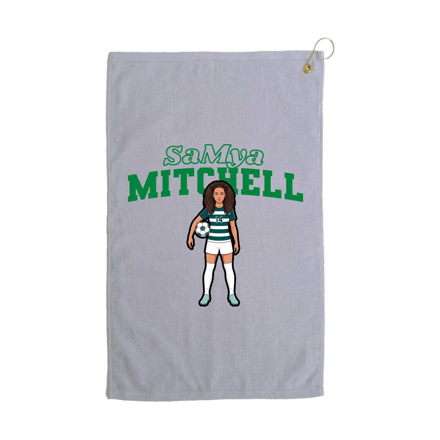 Golf Towel — Name Arch in Grey