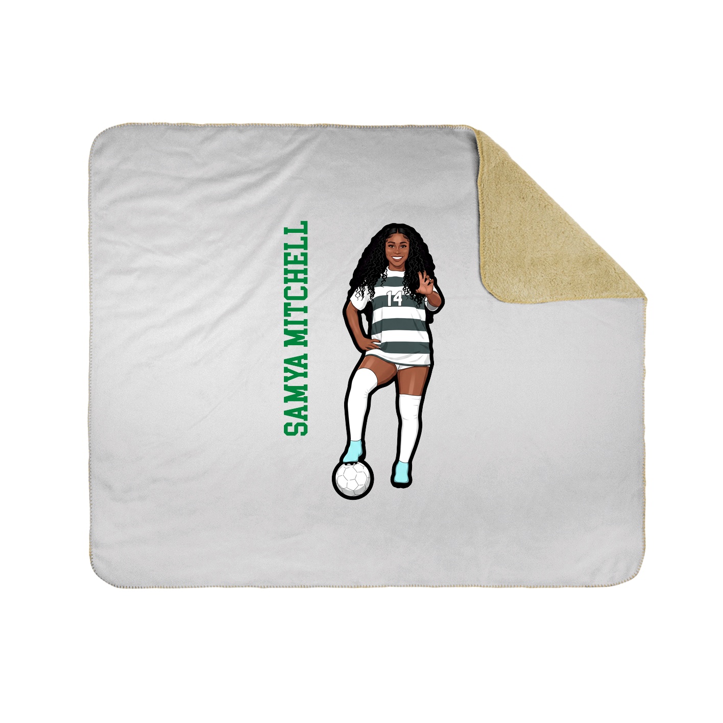 Throw Blanket — Name Vertical in White
