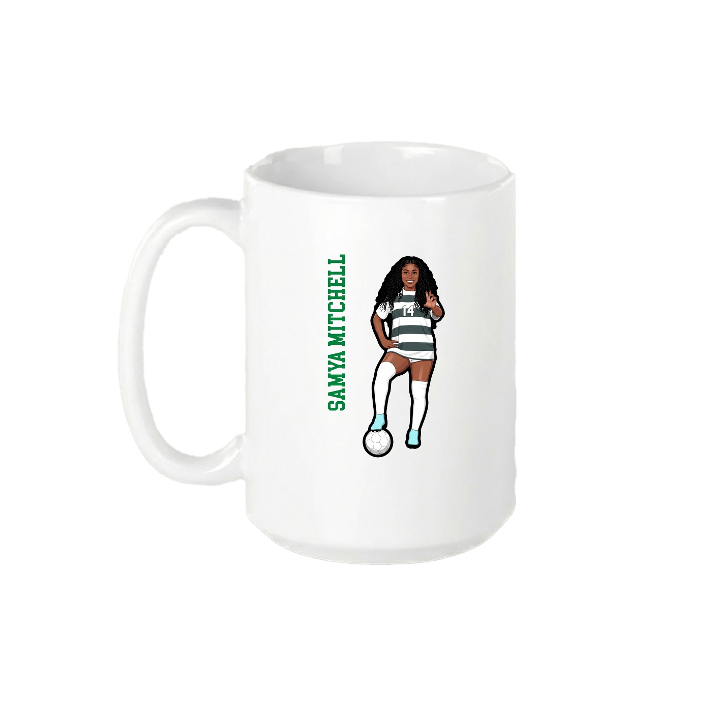 15oz Coffee Mug — Name Vertical in White