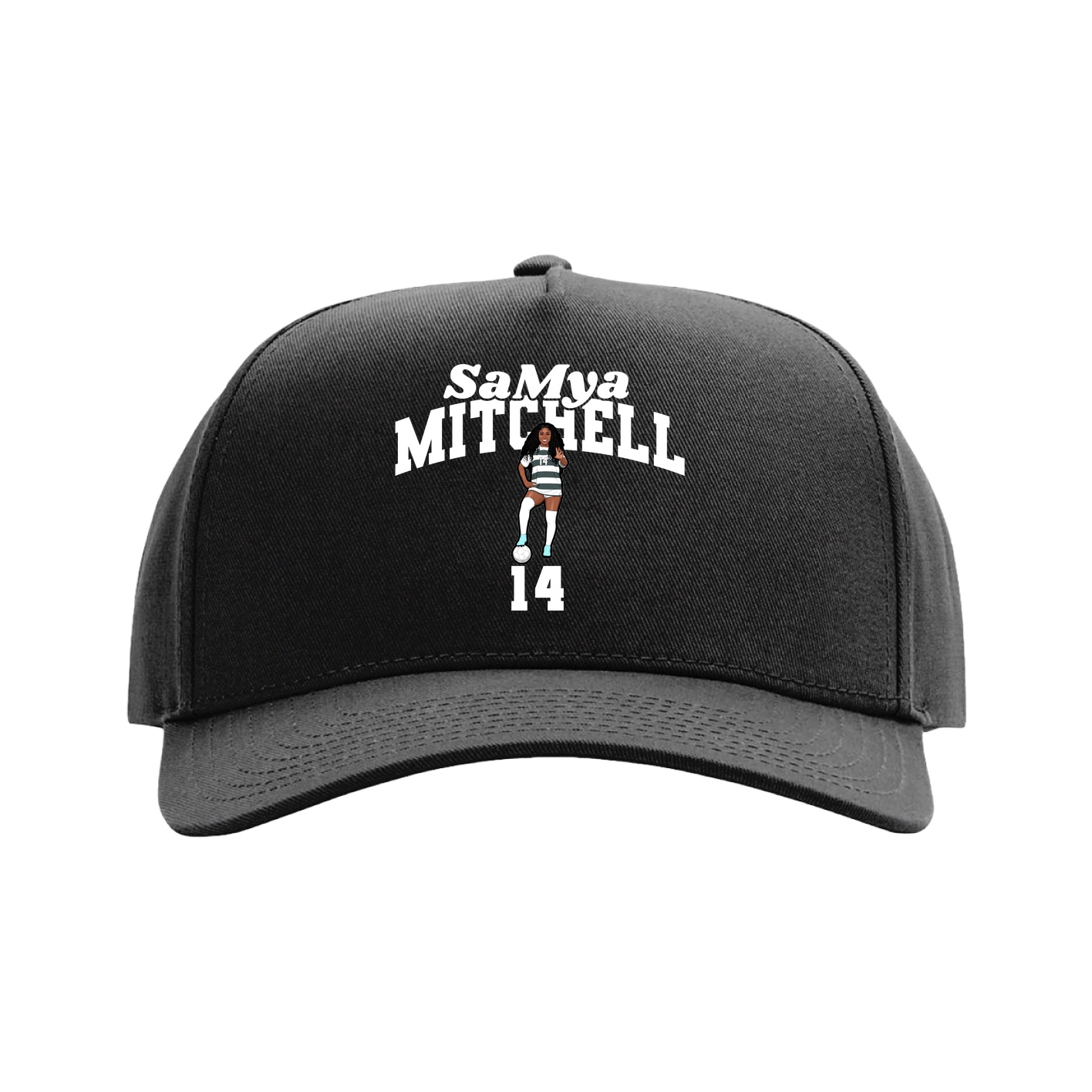 Full Fabric Five-Panel Champ Cap — Signature Arch in Black