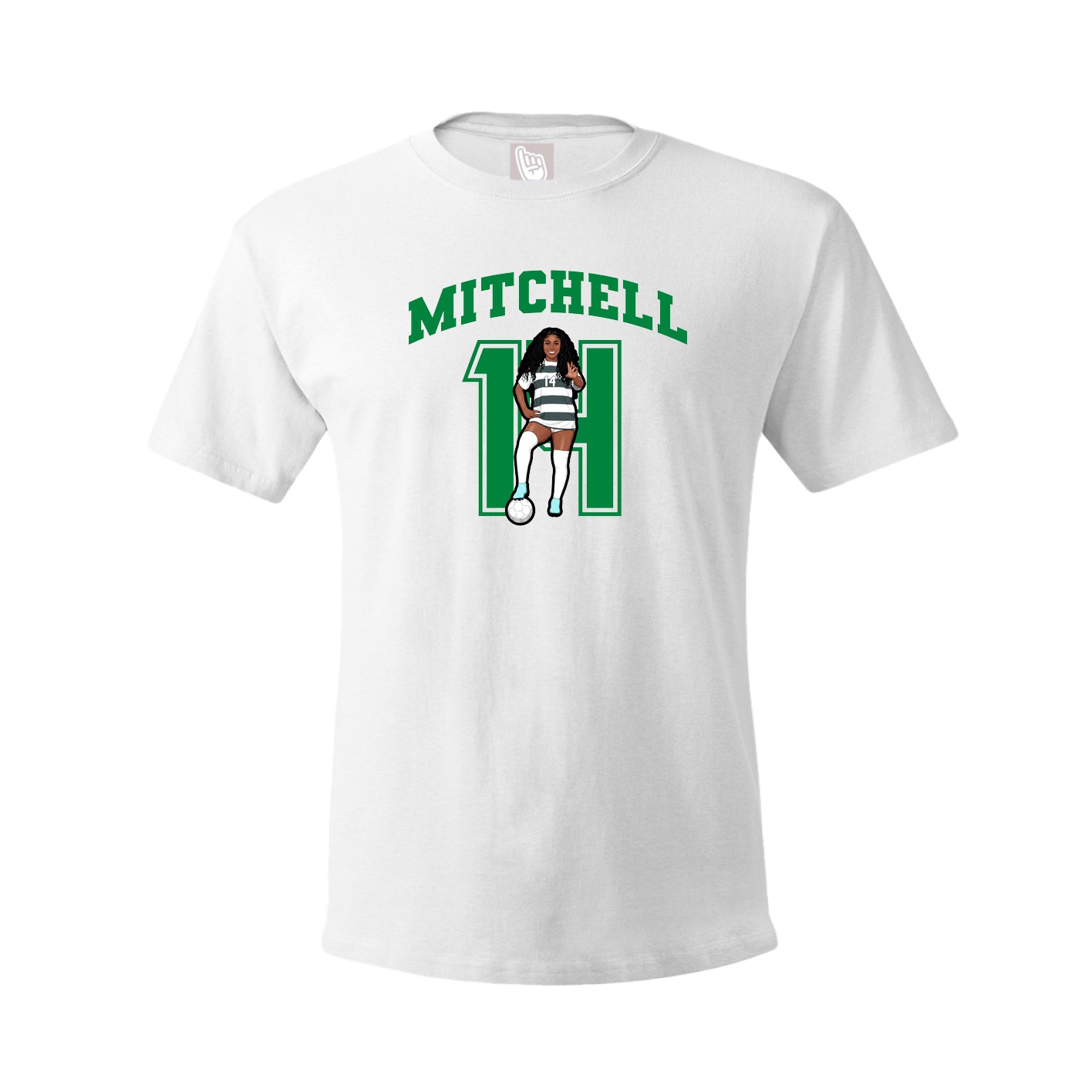 Youth Tee — Number in White