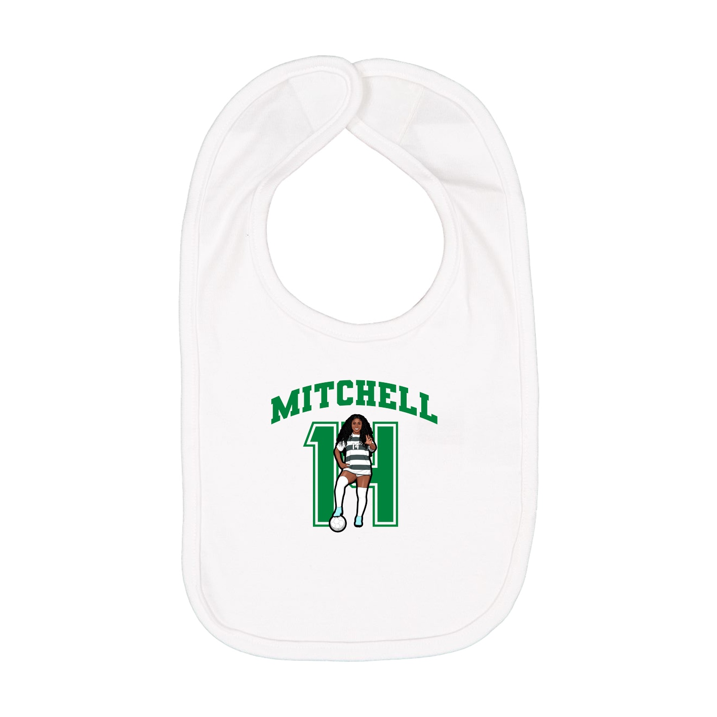 Infant Bib — Number in White