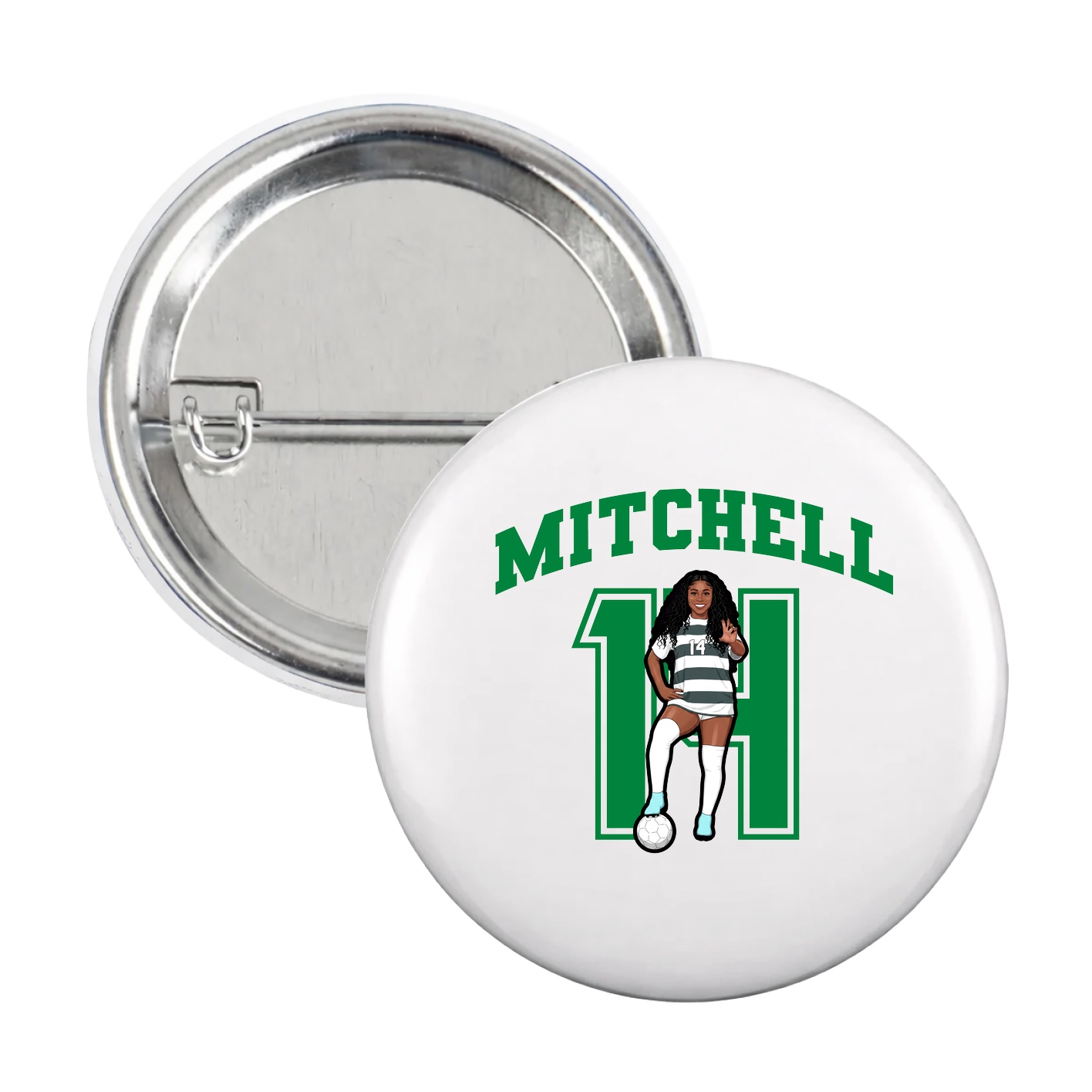 Game Day Button — Number in White