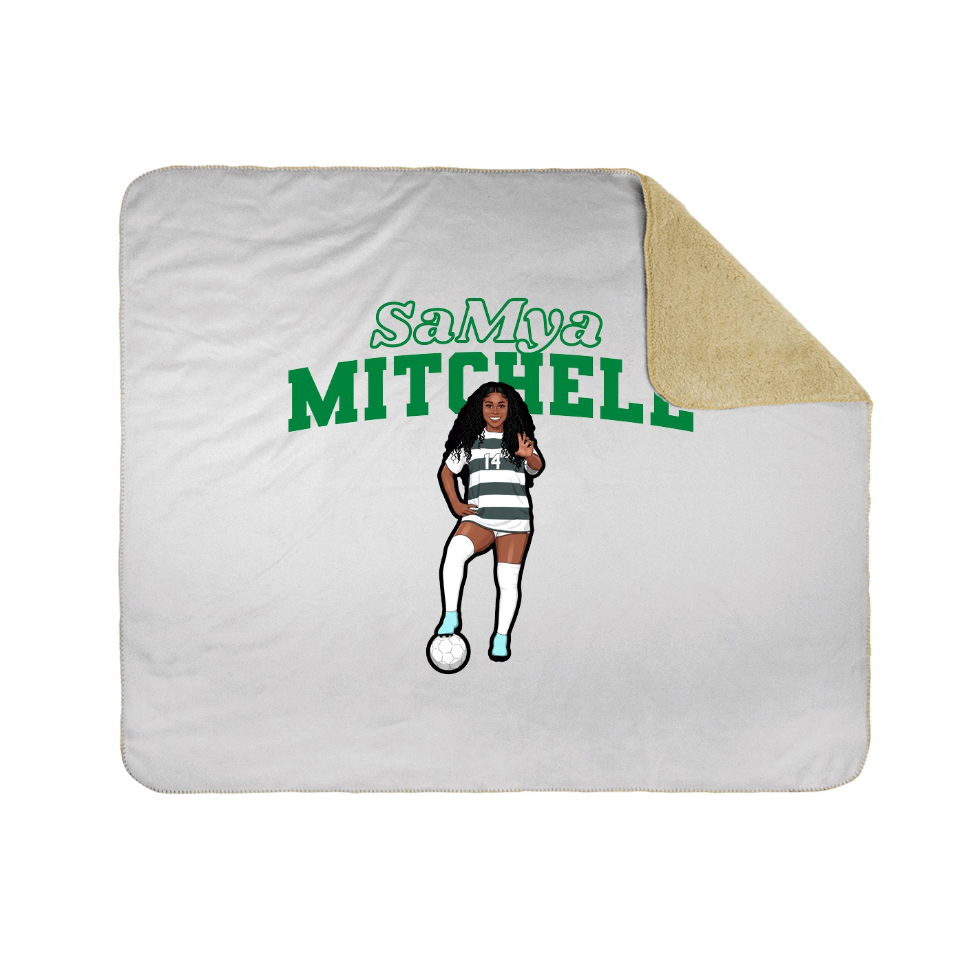 Throw Blanket — Name Arch in White