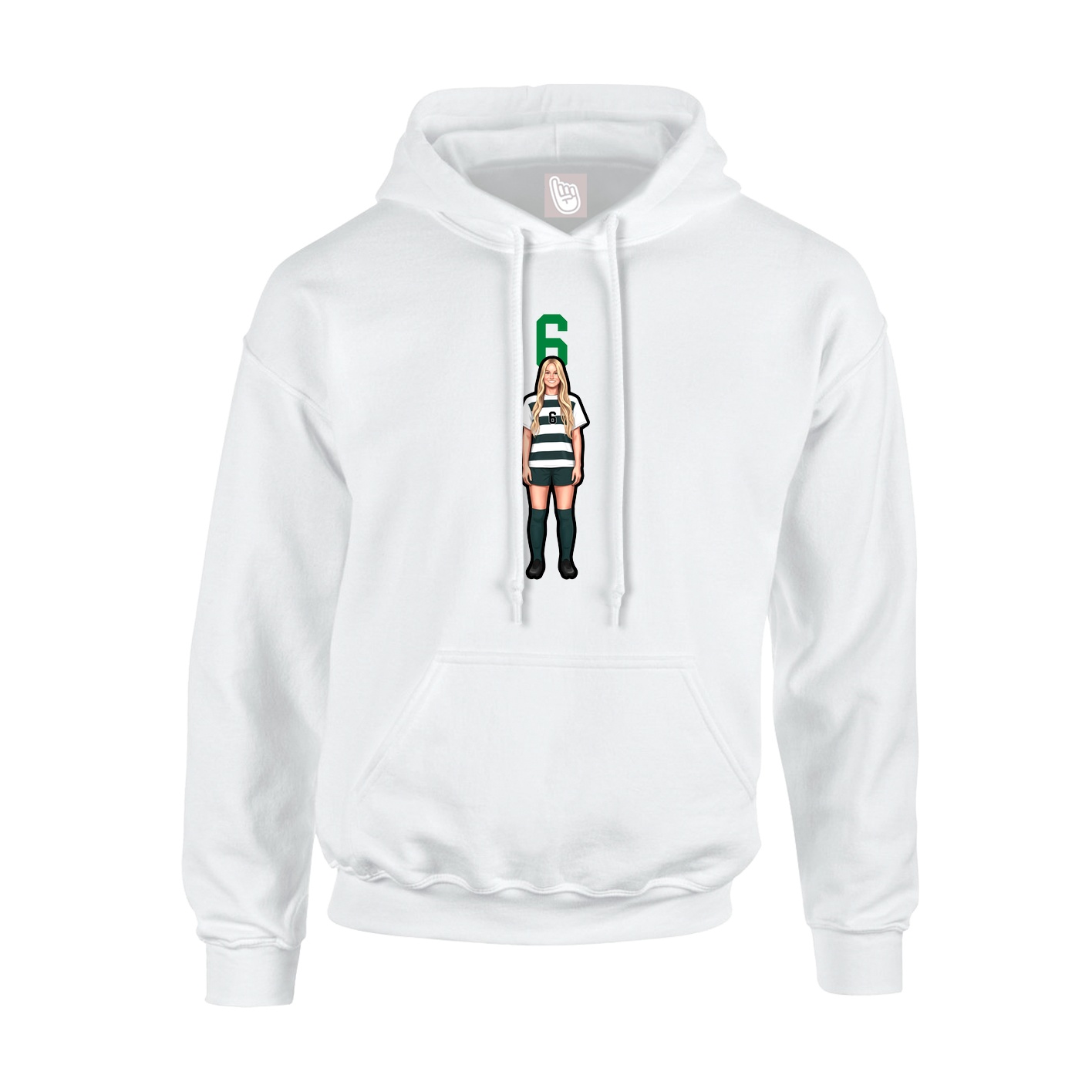 Hoodie — Number Top in White