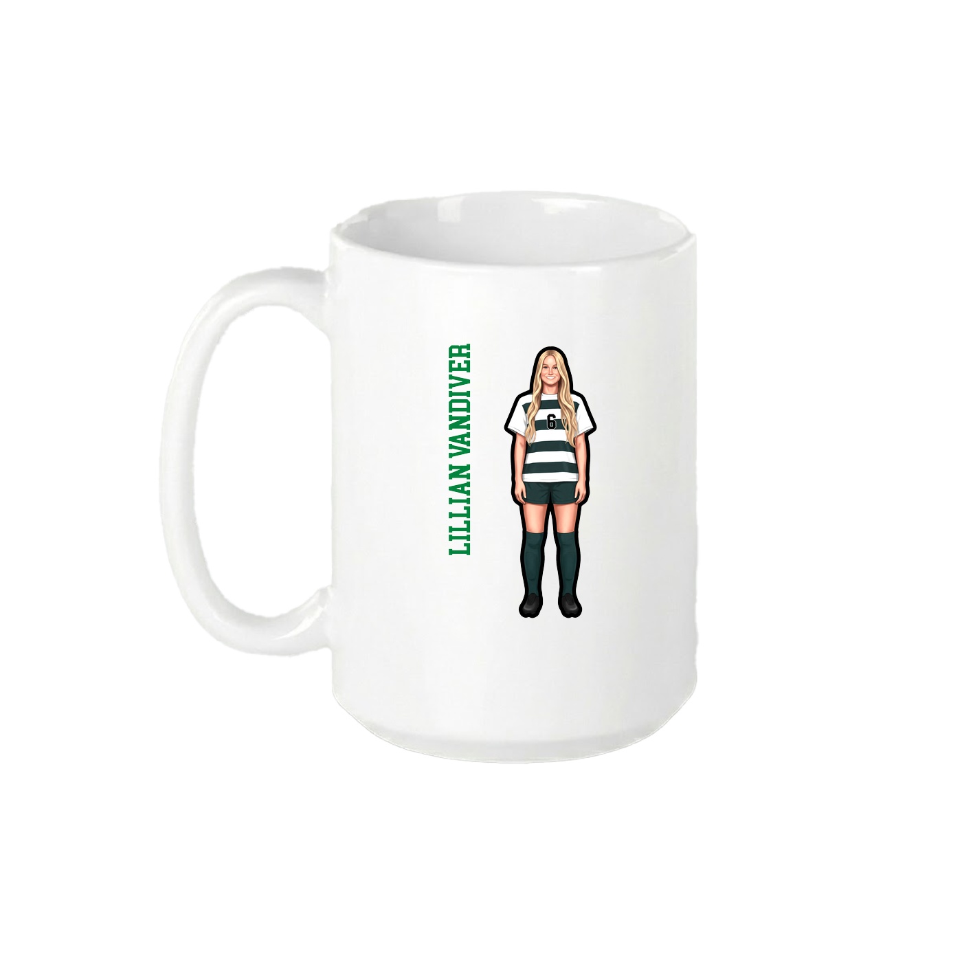 15oz Coffee Mug — Name Vertical in White