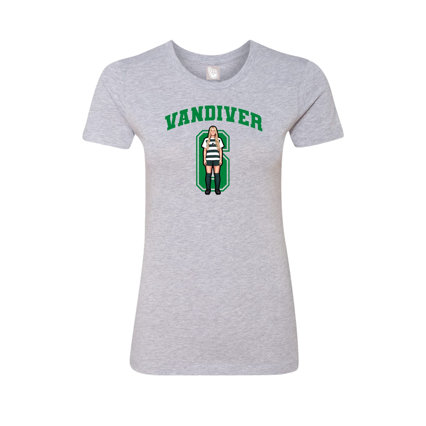 Fitted Women's Tee — Number in Grey