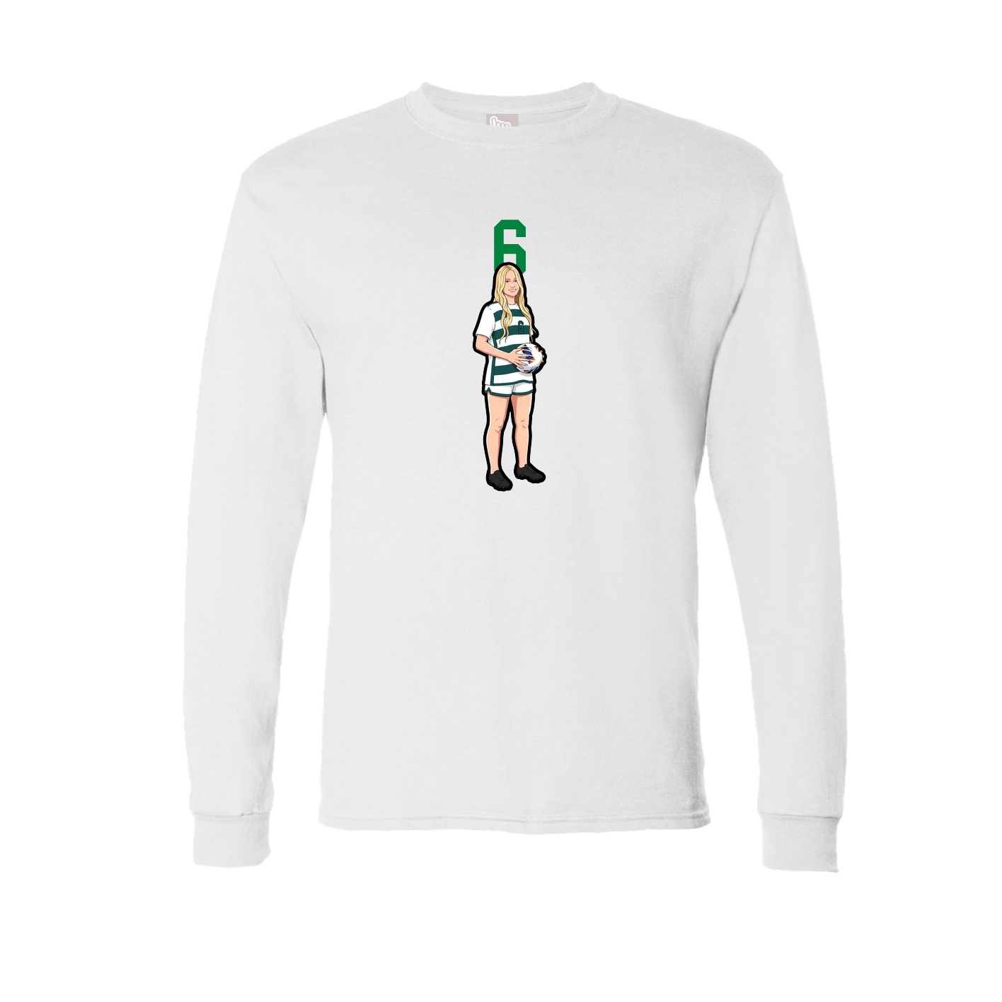 Long Sleeve Tee — Number Top in White