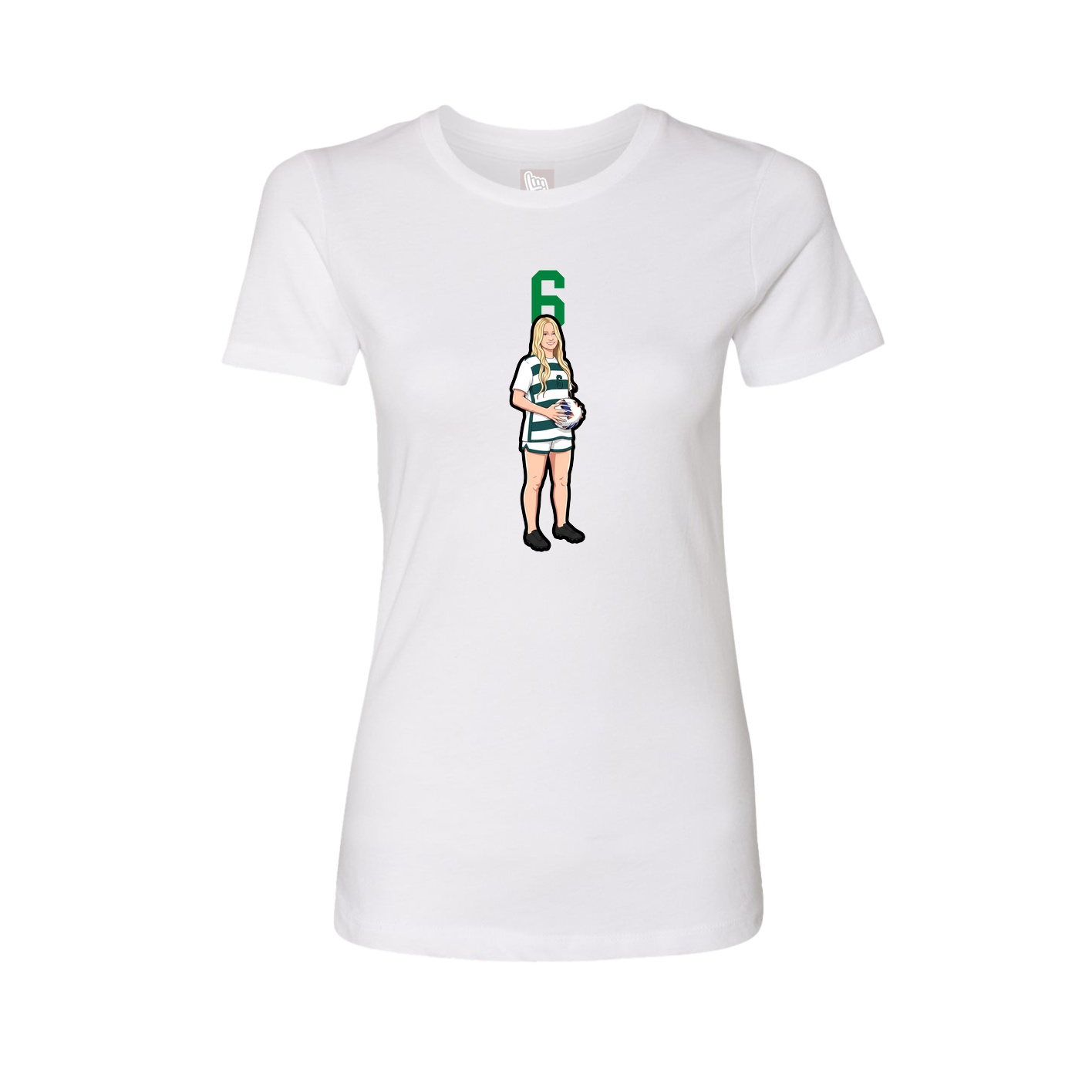 Fitted Women's Tee — Number Top in White