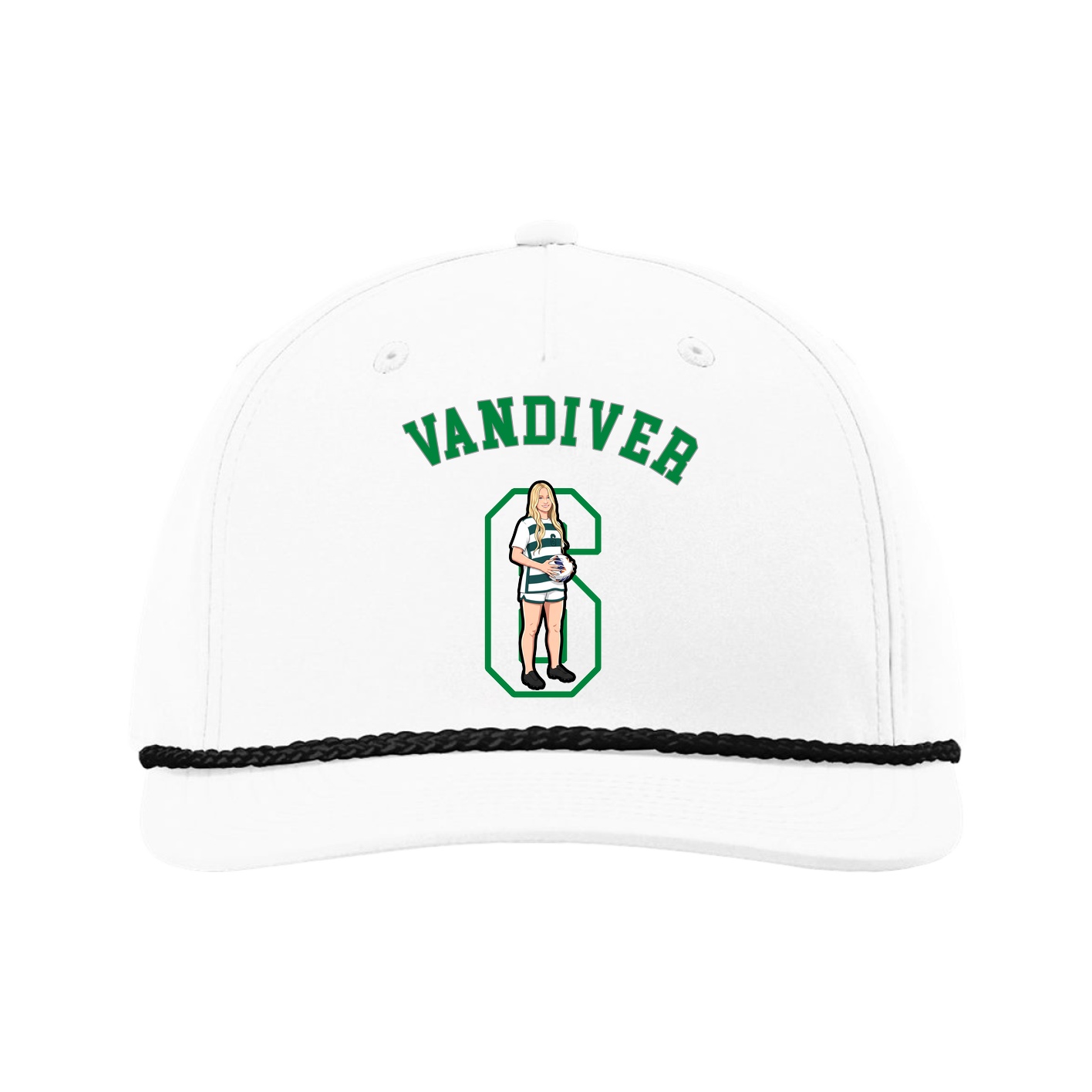 Five-Panel Classic Rope Cap — Shirsey Arch in White
