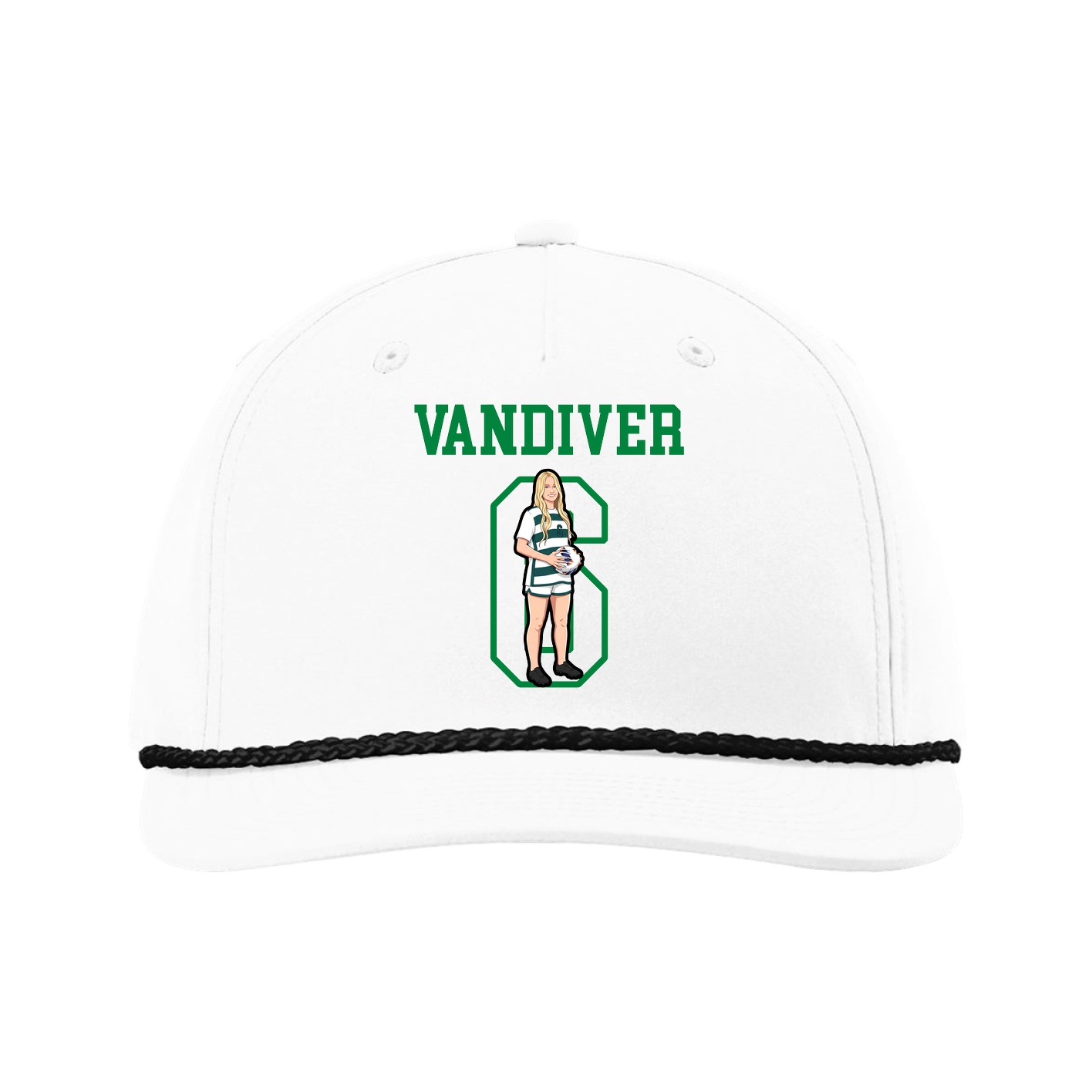 Five-Panel Classic Rope Cap — Shirsey in White