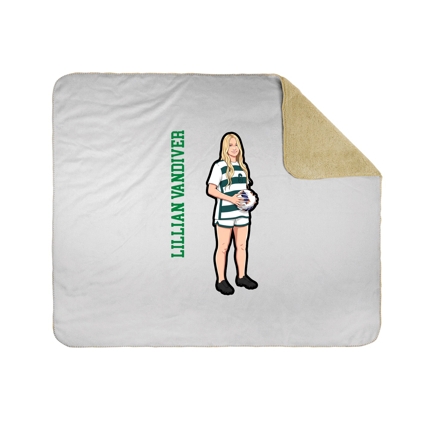 Throw Blanket — Name Vertical in White