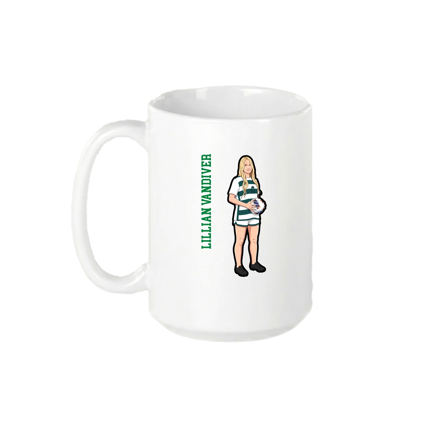 15oz Coffee Mug — Name Vertical in White