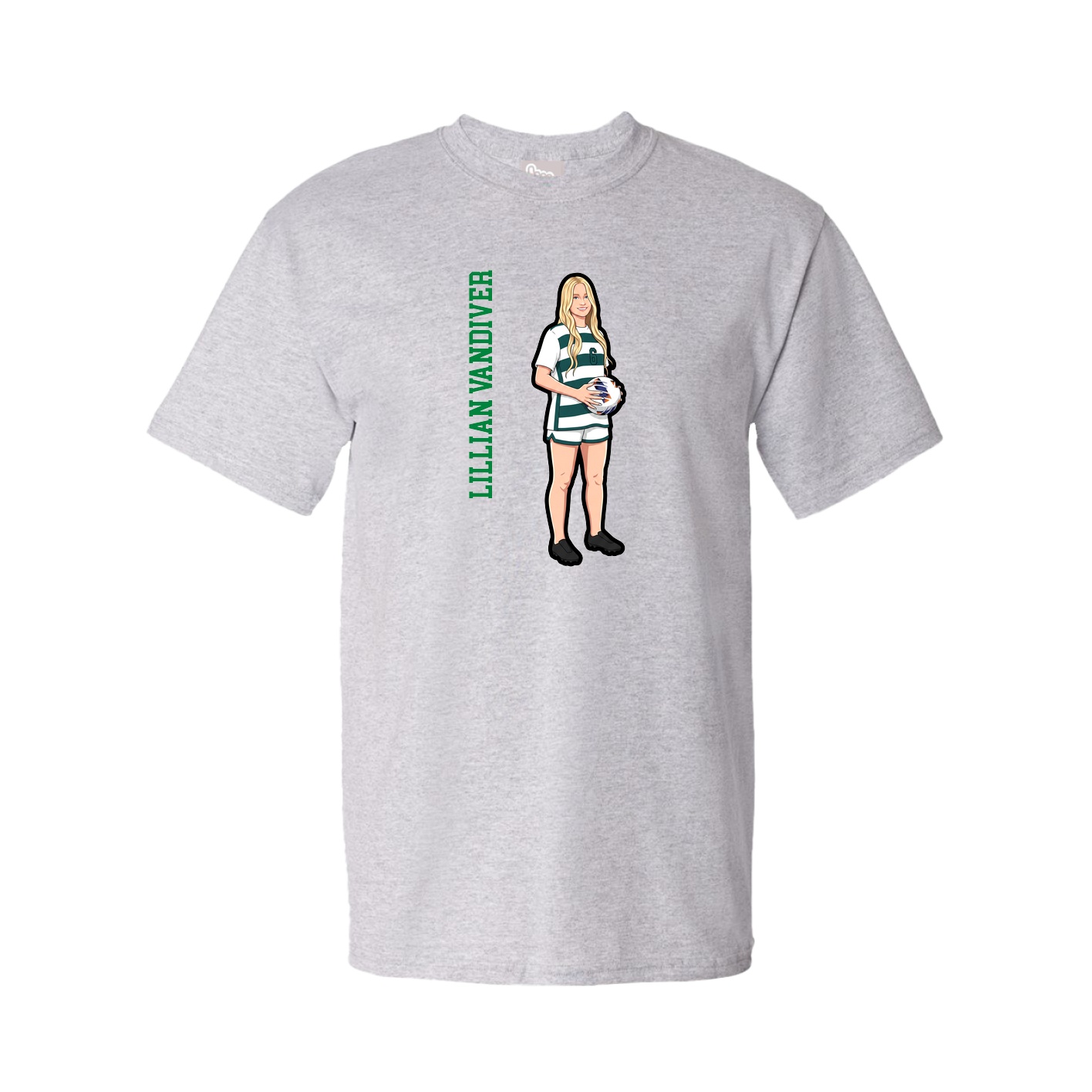 Tee — Name Vertical in Grey