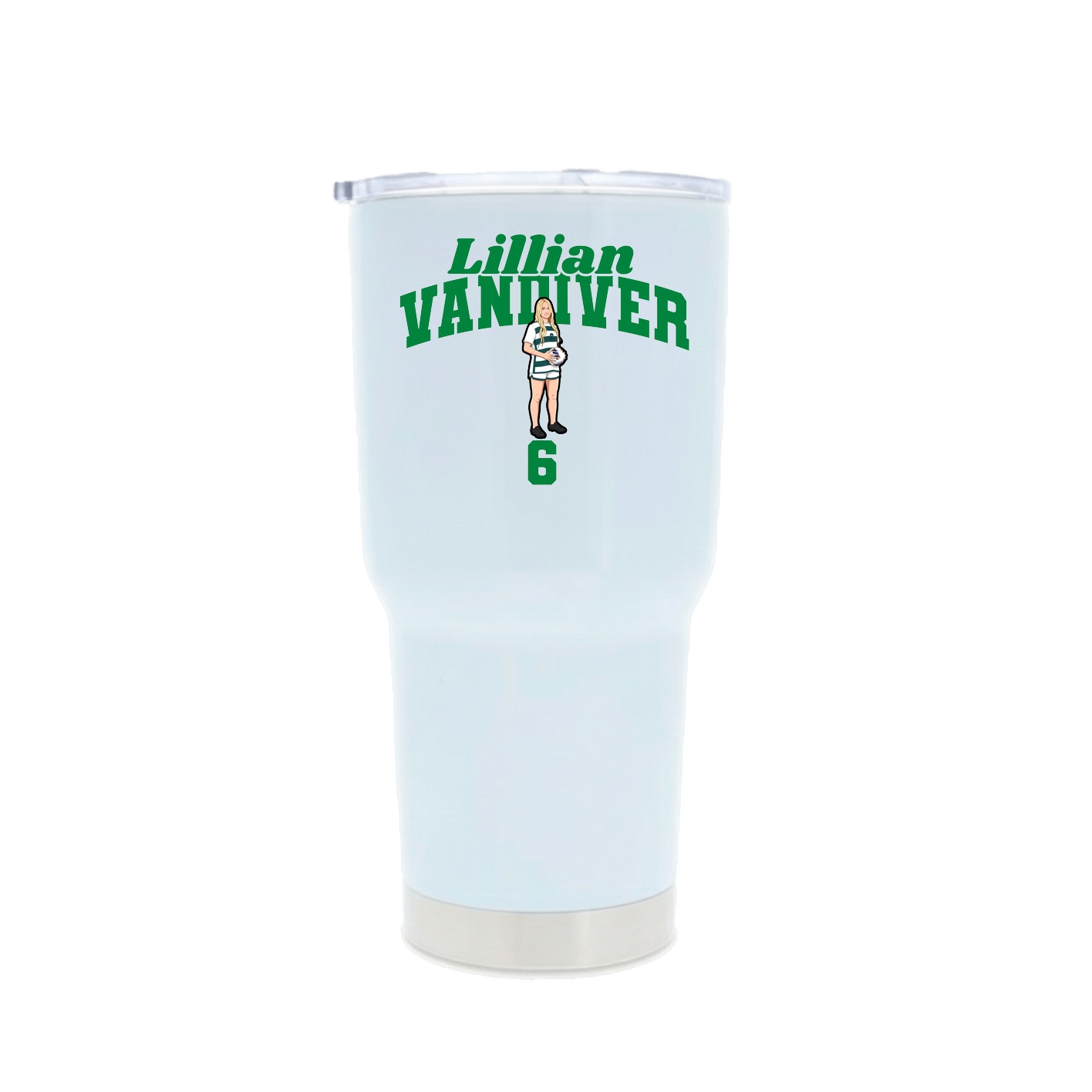 30oz Stainless Steel Tumbler — Signature Arch in White