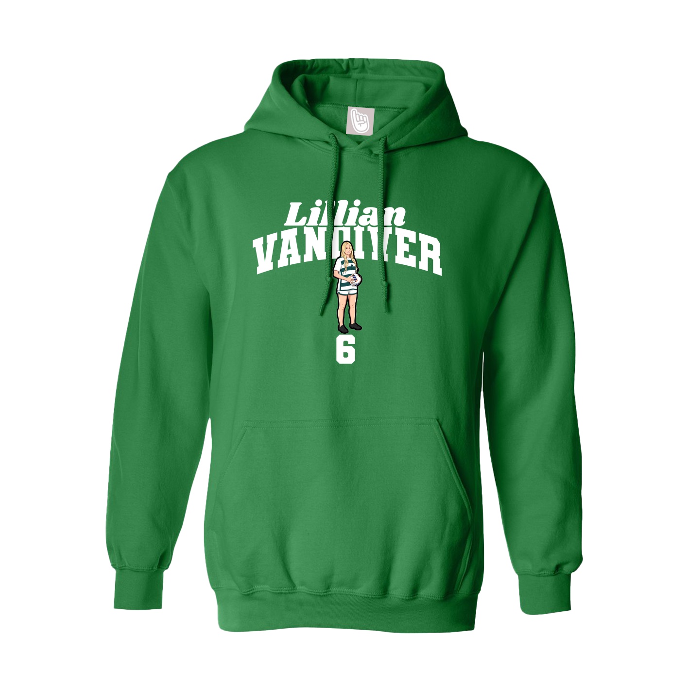Youth Hoodie — Signature Arch in Green