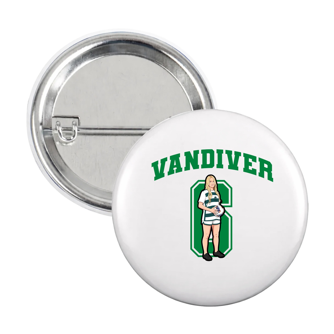 Game Day Button — Number in White