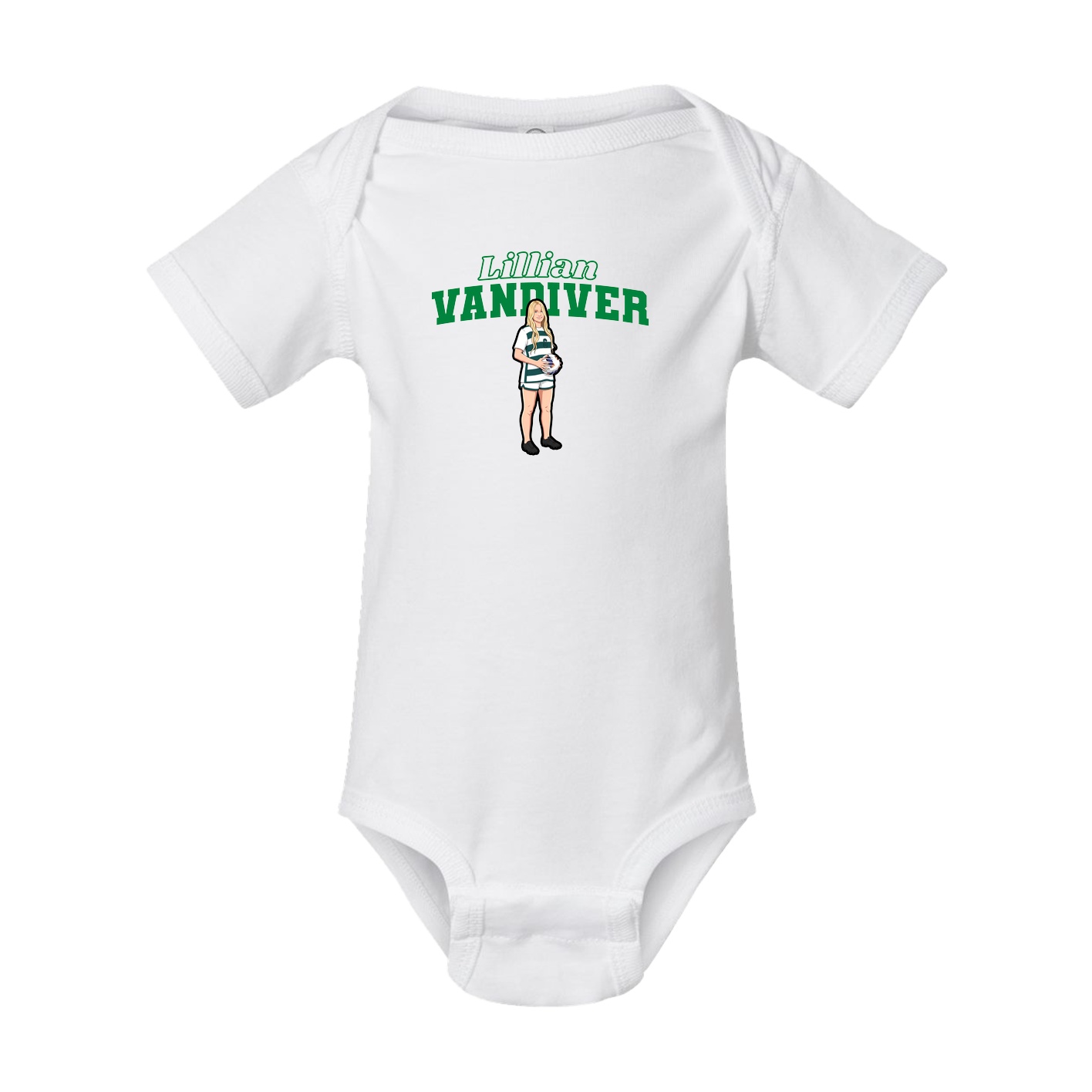 Baby Onesie — Name Arch in White