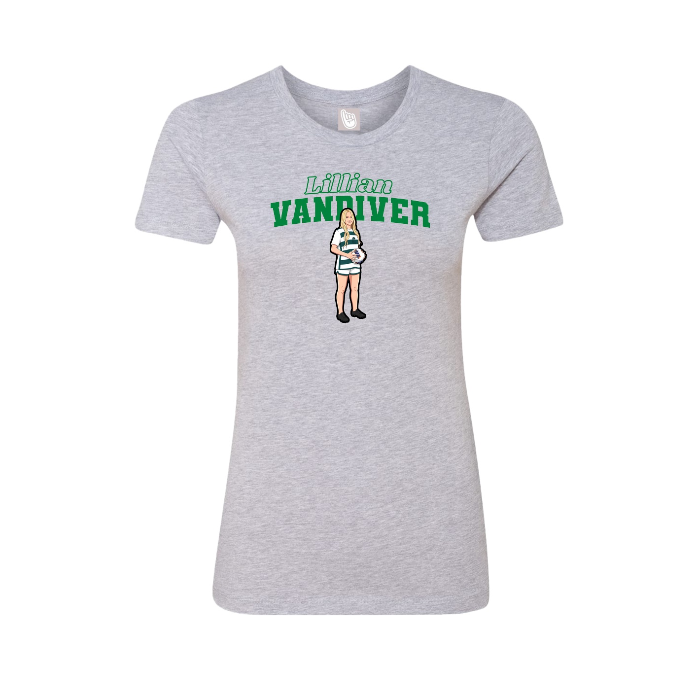 Fitted Women's Tee — Name Arch in Grey