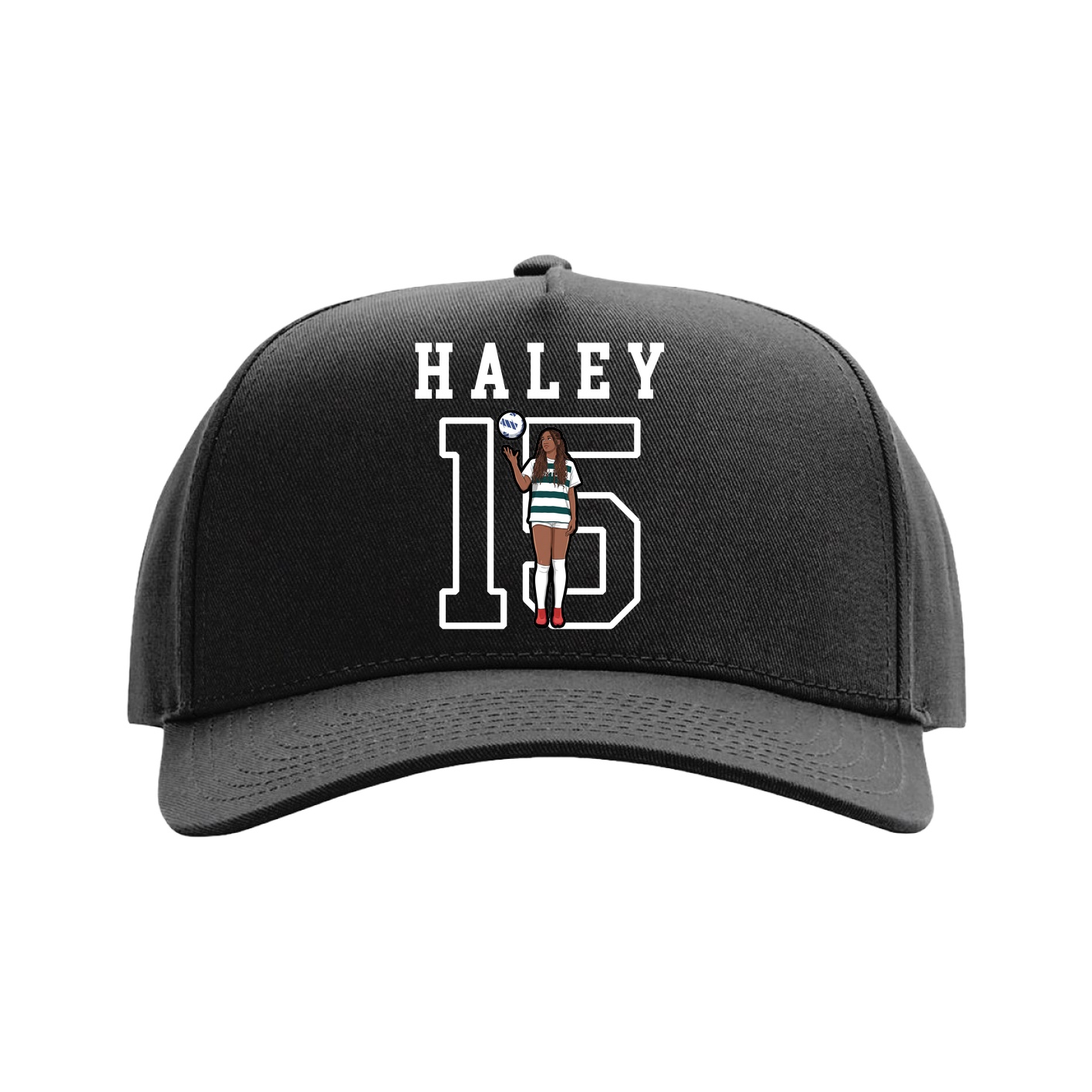 Full Fabric Five-Panel Champ Cap — Shirsey in Black