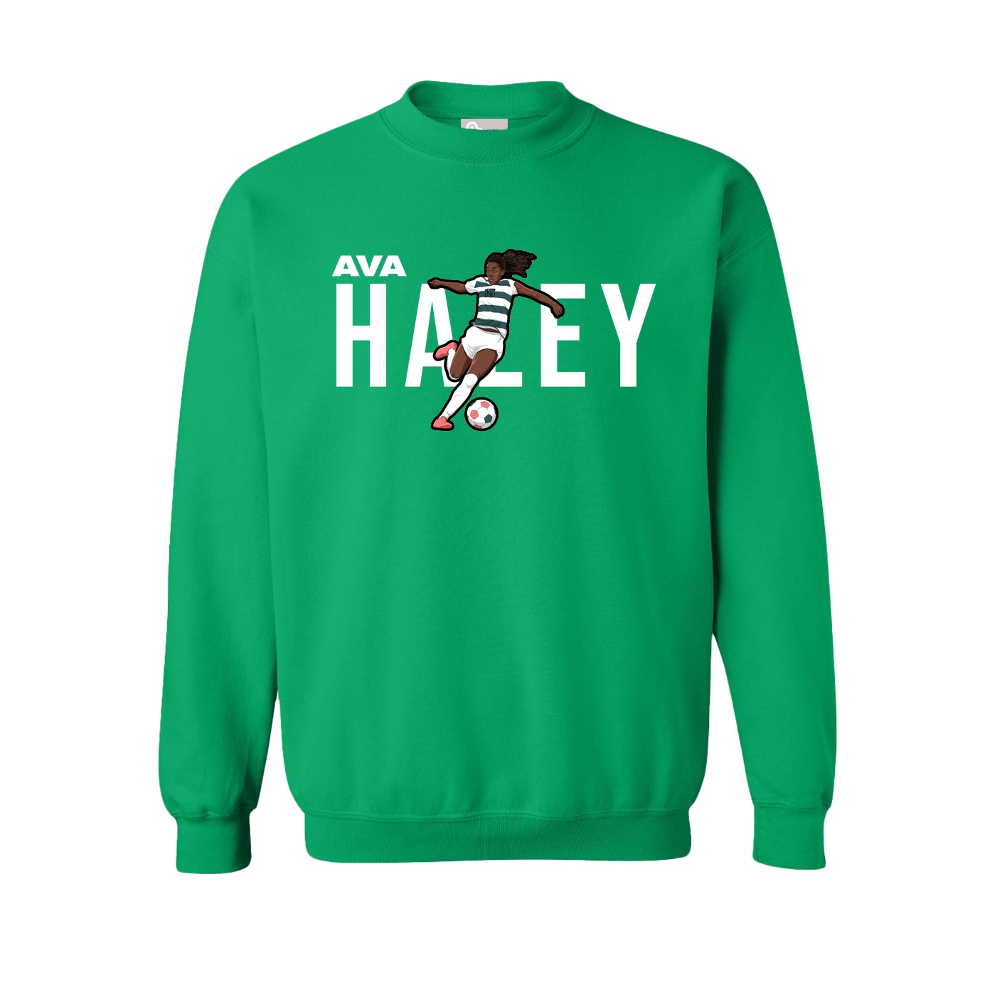 Fleece Crew — Player Name in Green