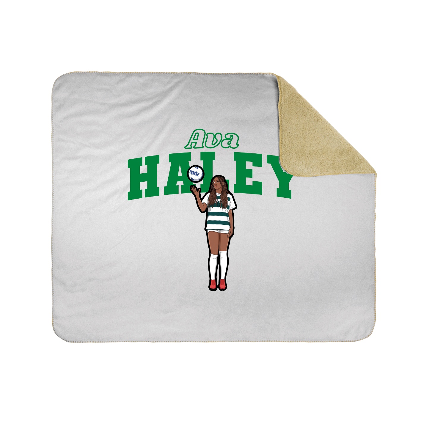 Throw Blanket — Name Arch in White