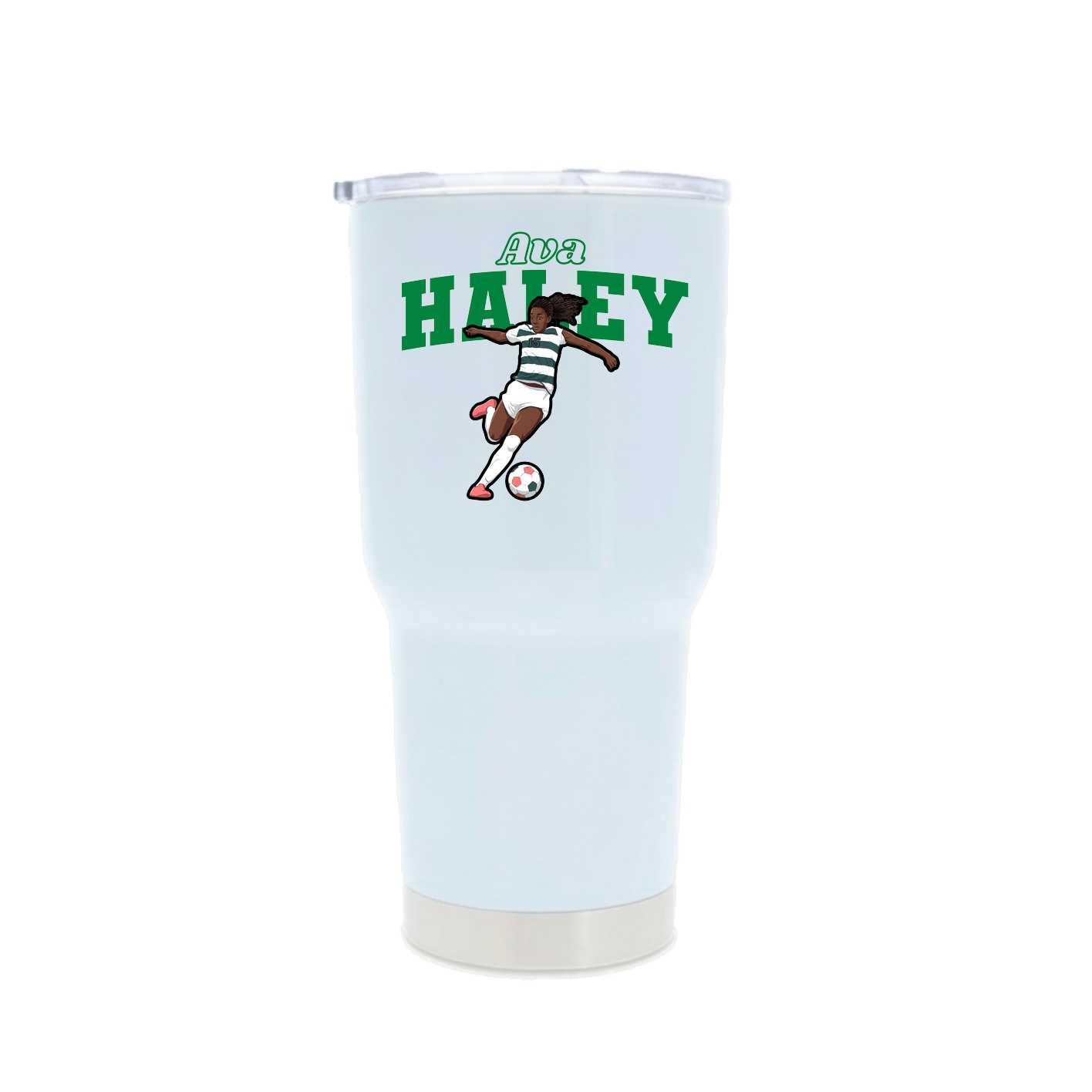 30oz Stainless Steel Tumbler — Name Arch in White