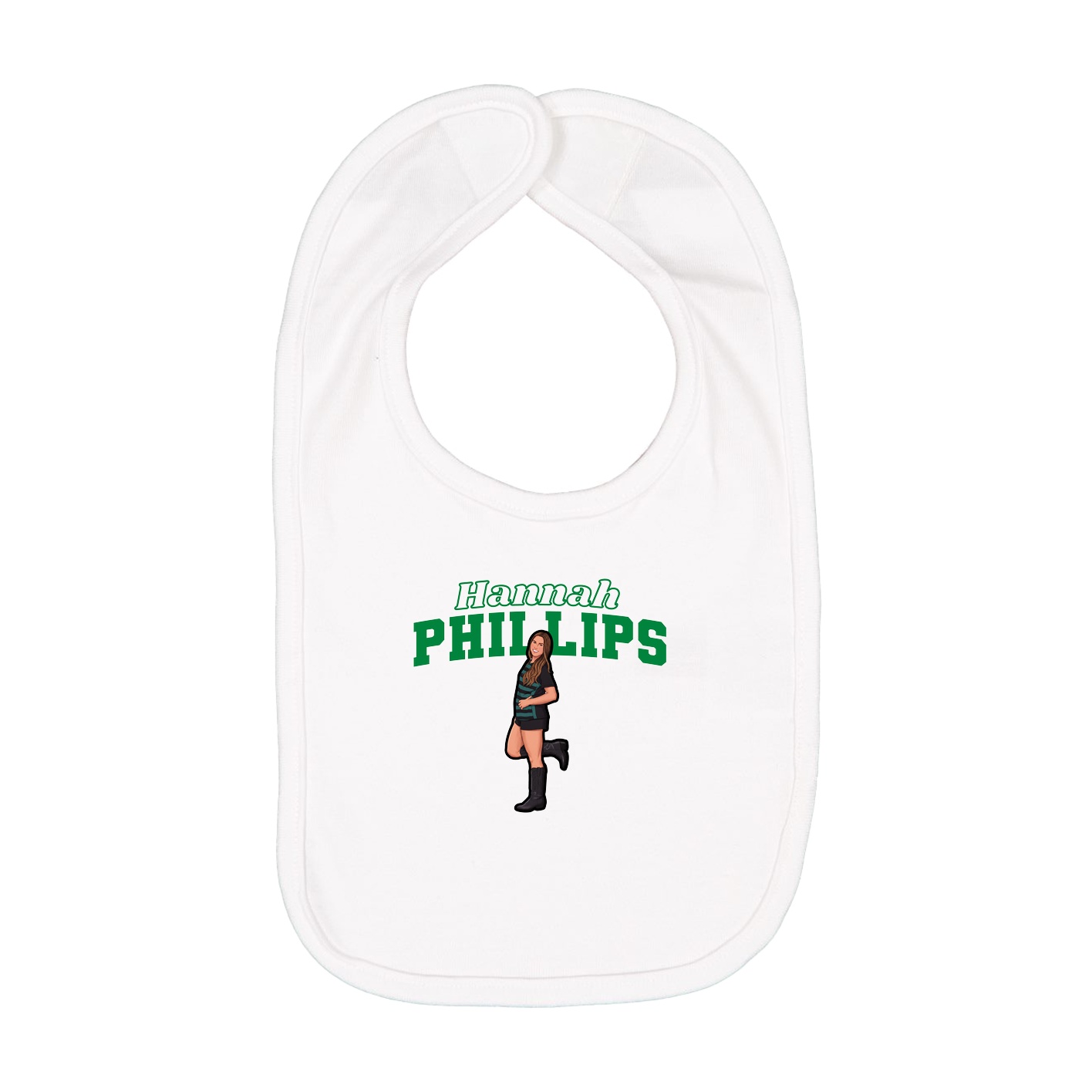 Infant Bib — Name Arch in White
