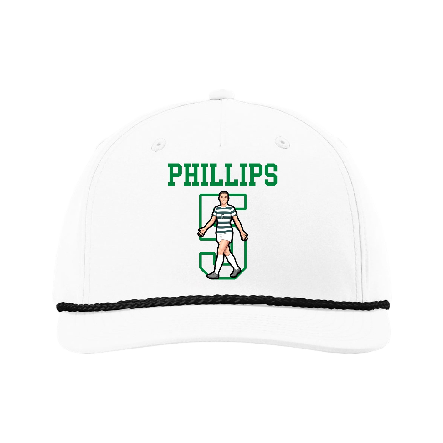 Five-Panel Classic Rope Cap — Shirsey in White
