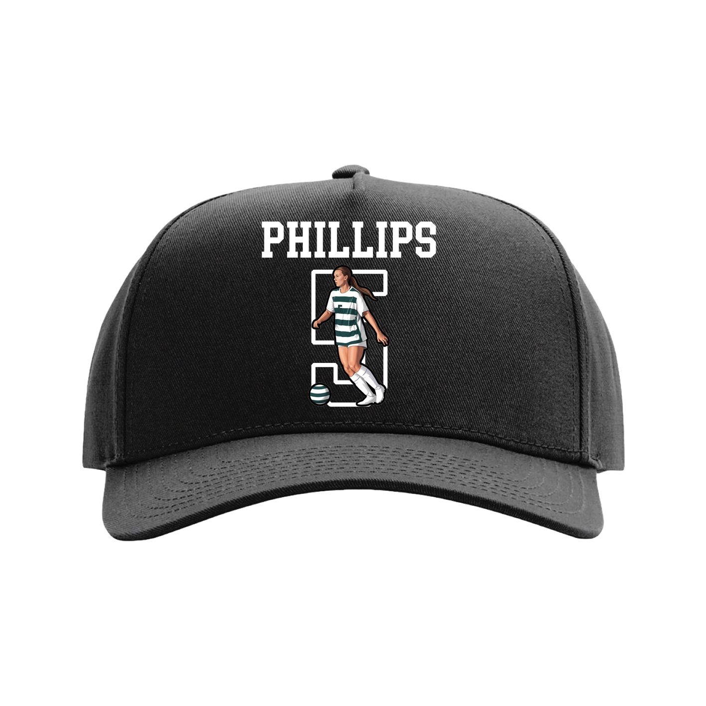 Full Fabric Five-Panel Champ Cap — Shirsey in Black
