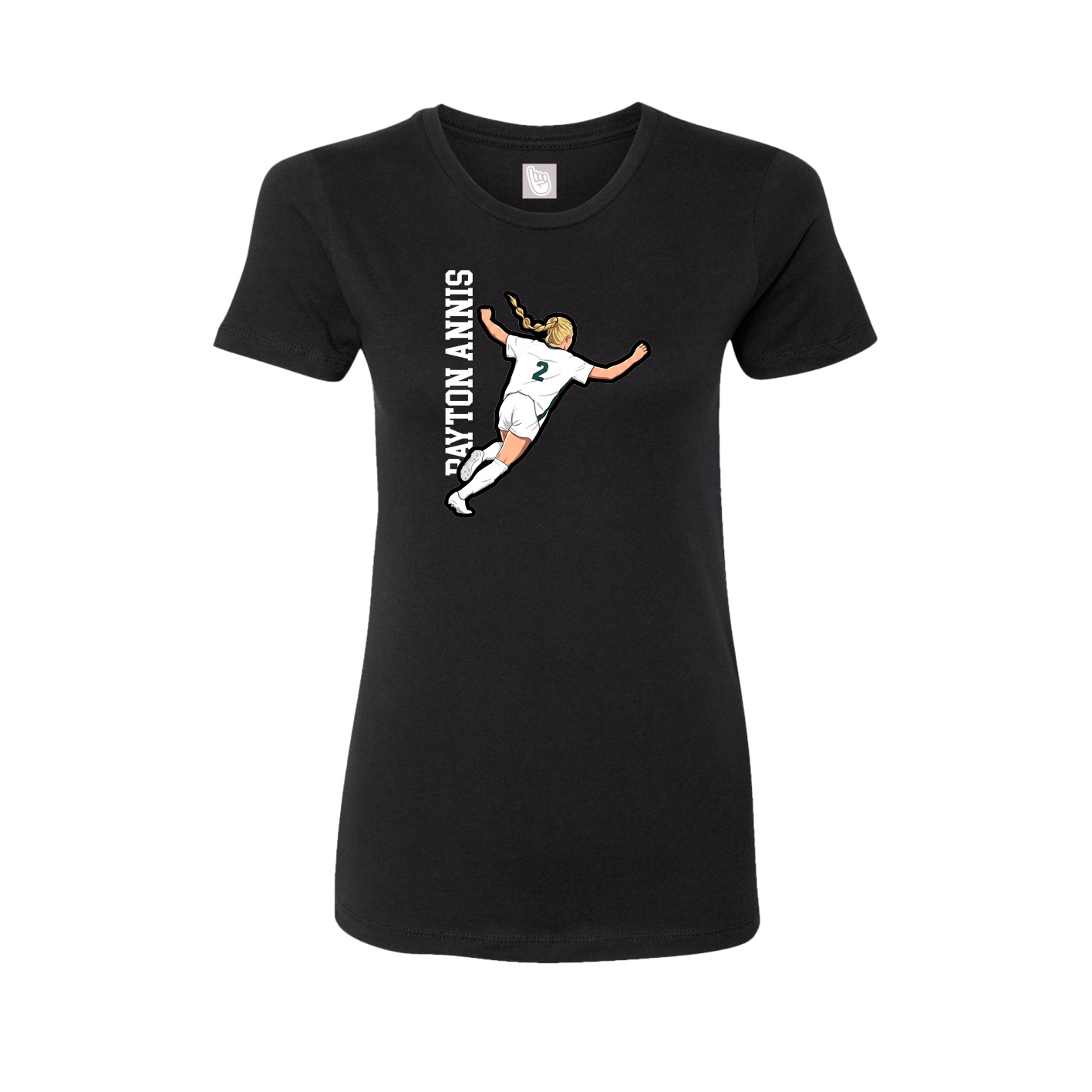 Fitted Women's Tee — Name Vertical in Black
