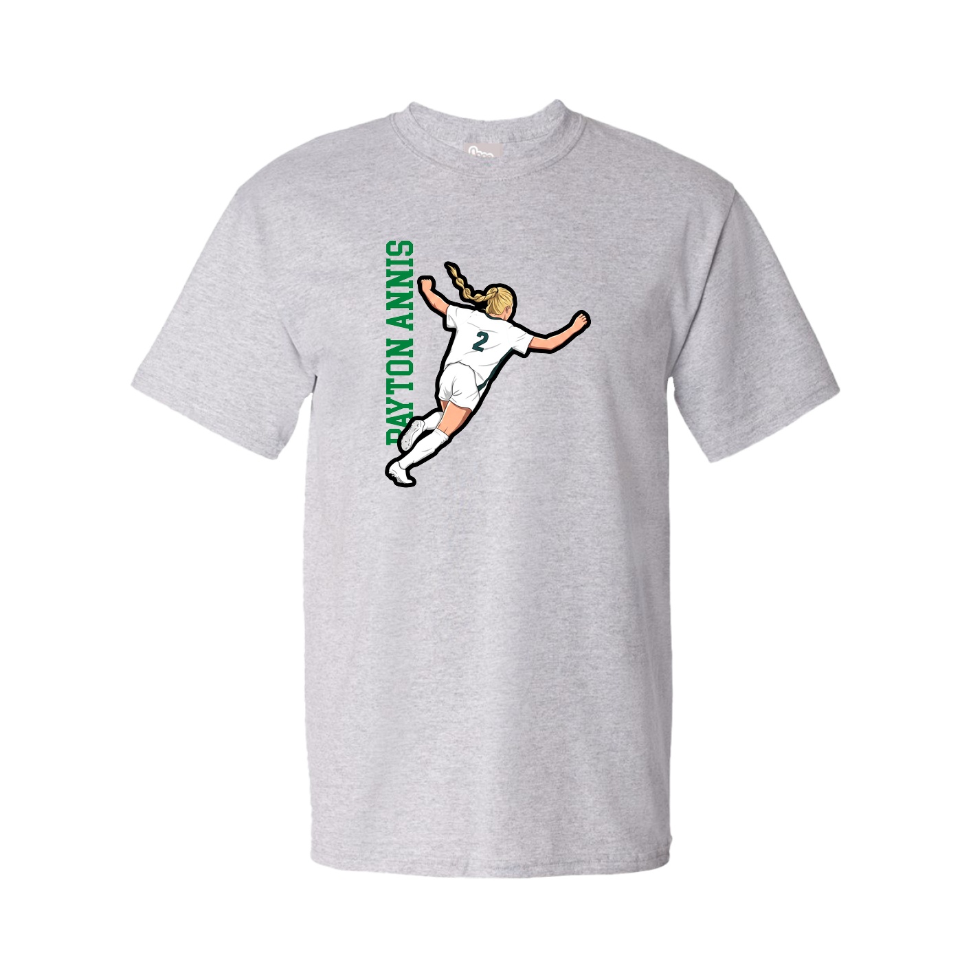 Youth Tee — Name Vertical in Grey