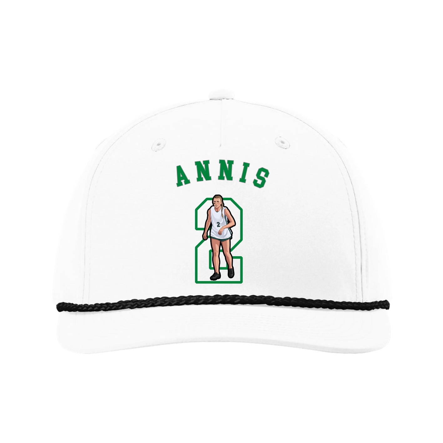 Five-Panel Classic Rope Cap — Shirsey Arch in White