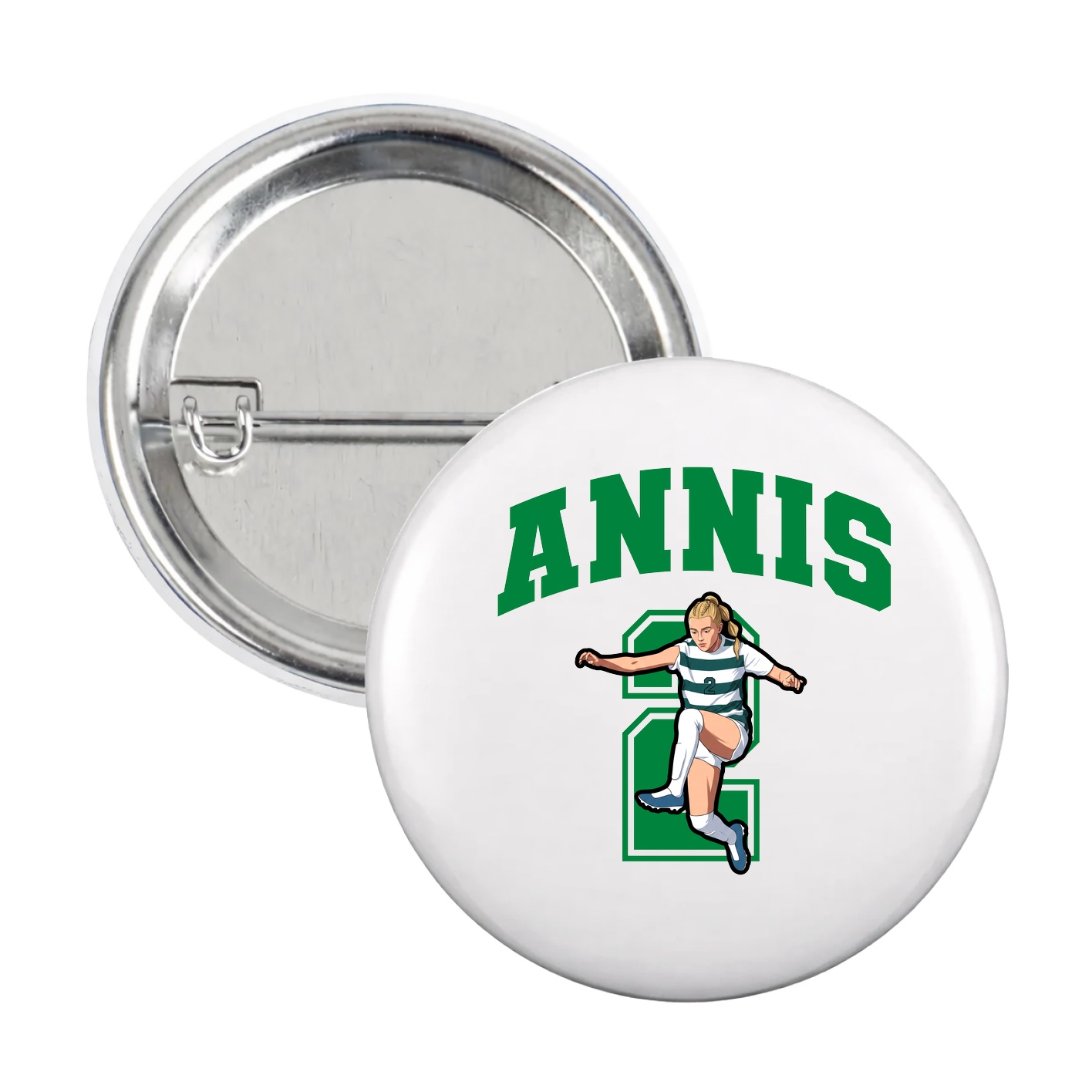 Game Day Button — Number in White