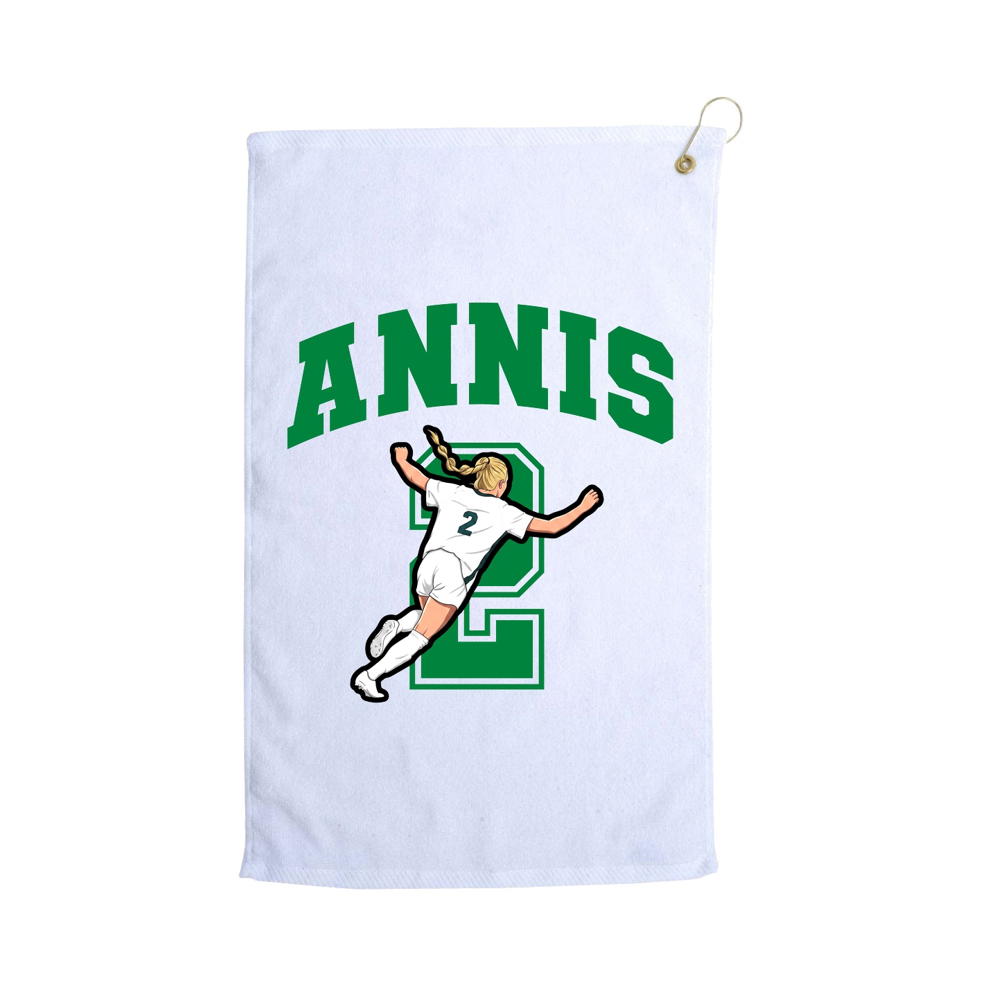 Golf Towel — Number in White