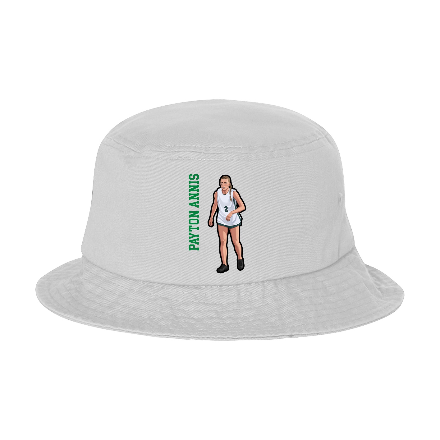 Bucket Cap — Name Vertical in White