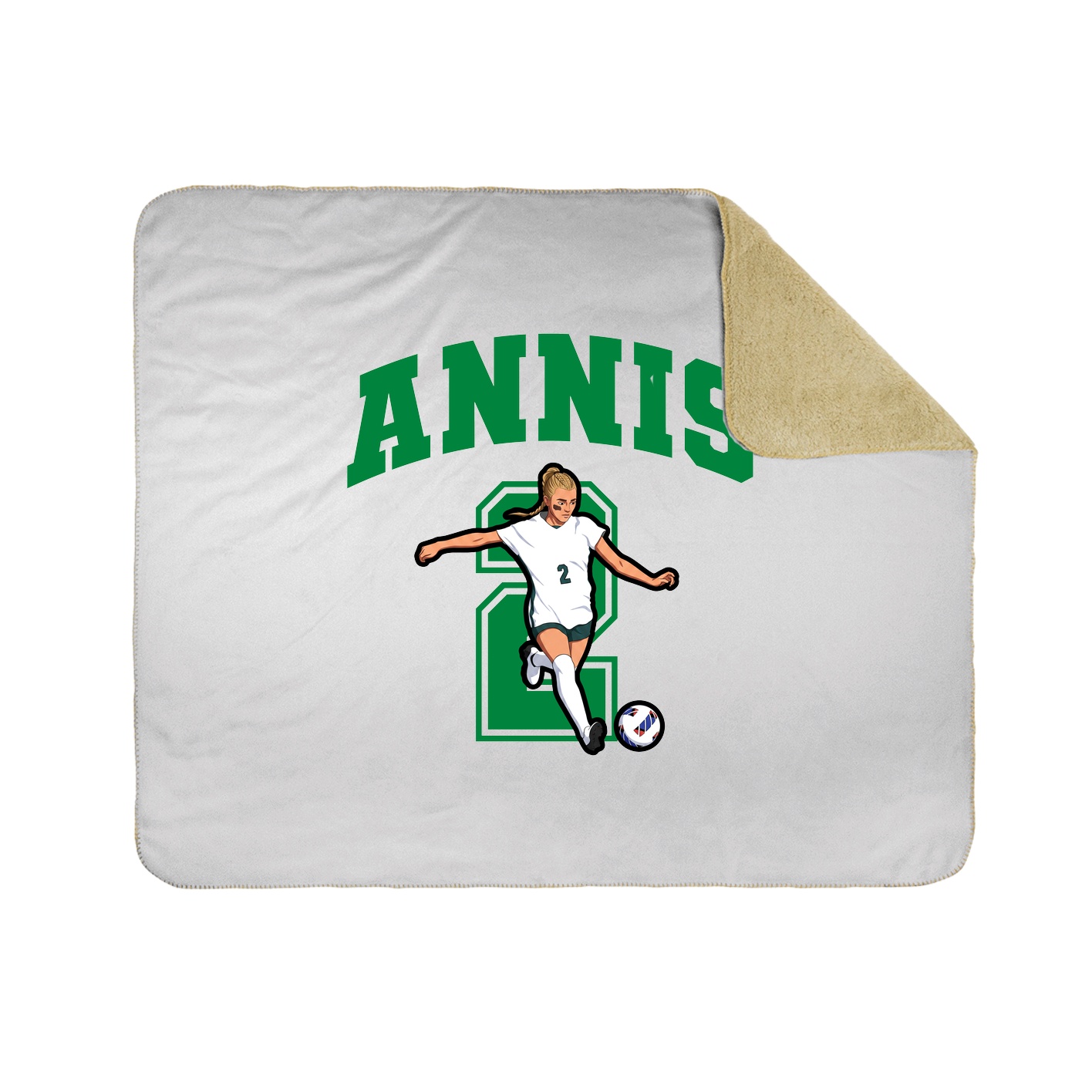 Throw Blanket — Number in White